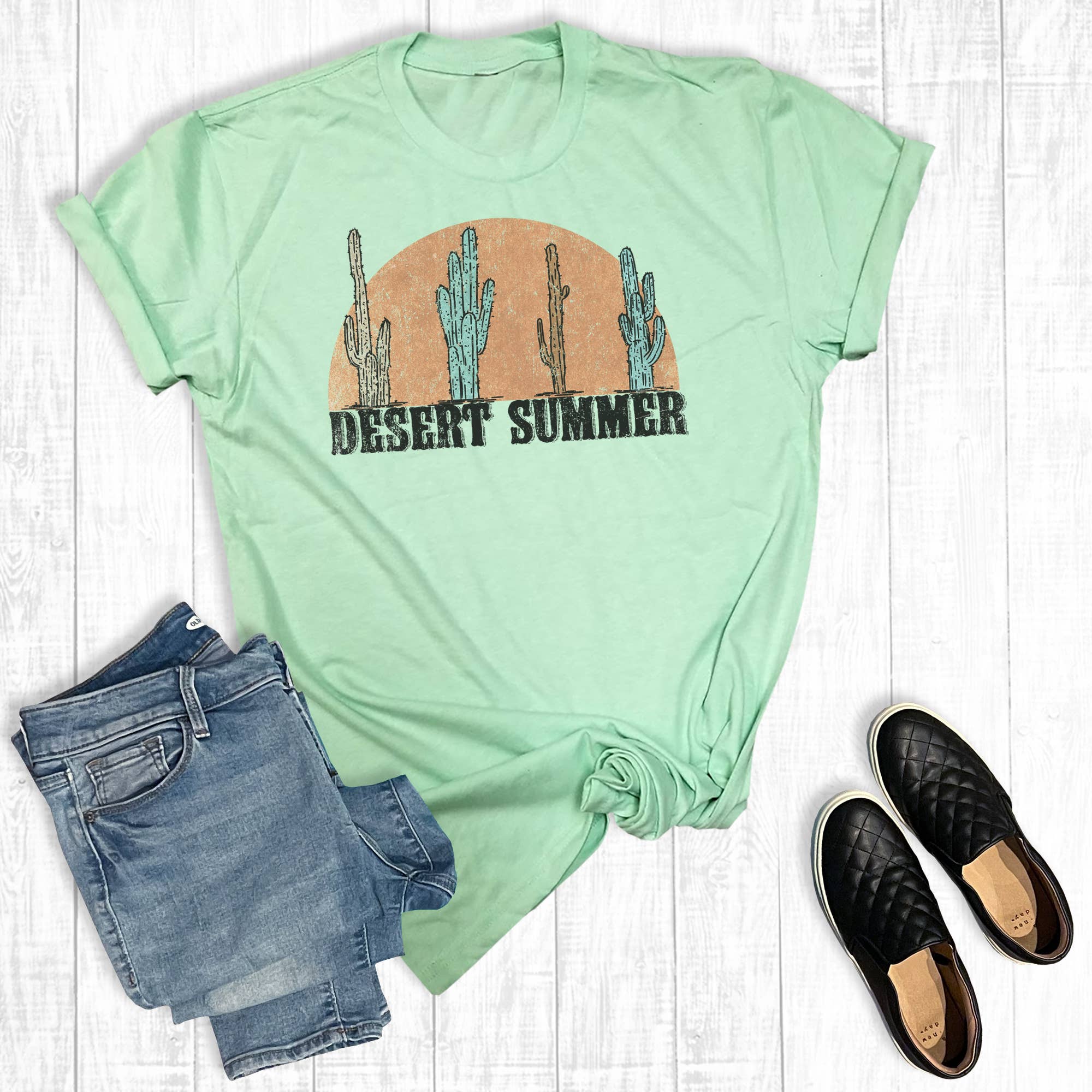 Western Desert Summer Graphic Tee Hoodie, Sweatshirt | PodTeesHub.com