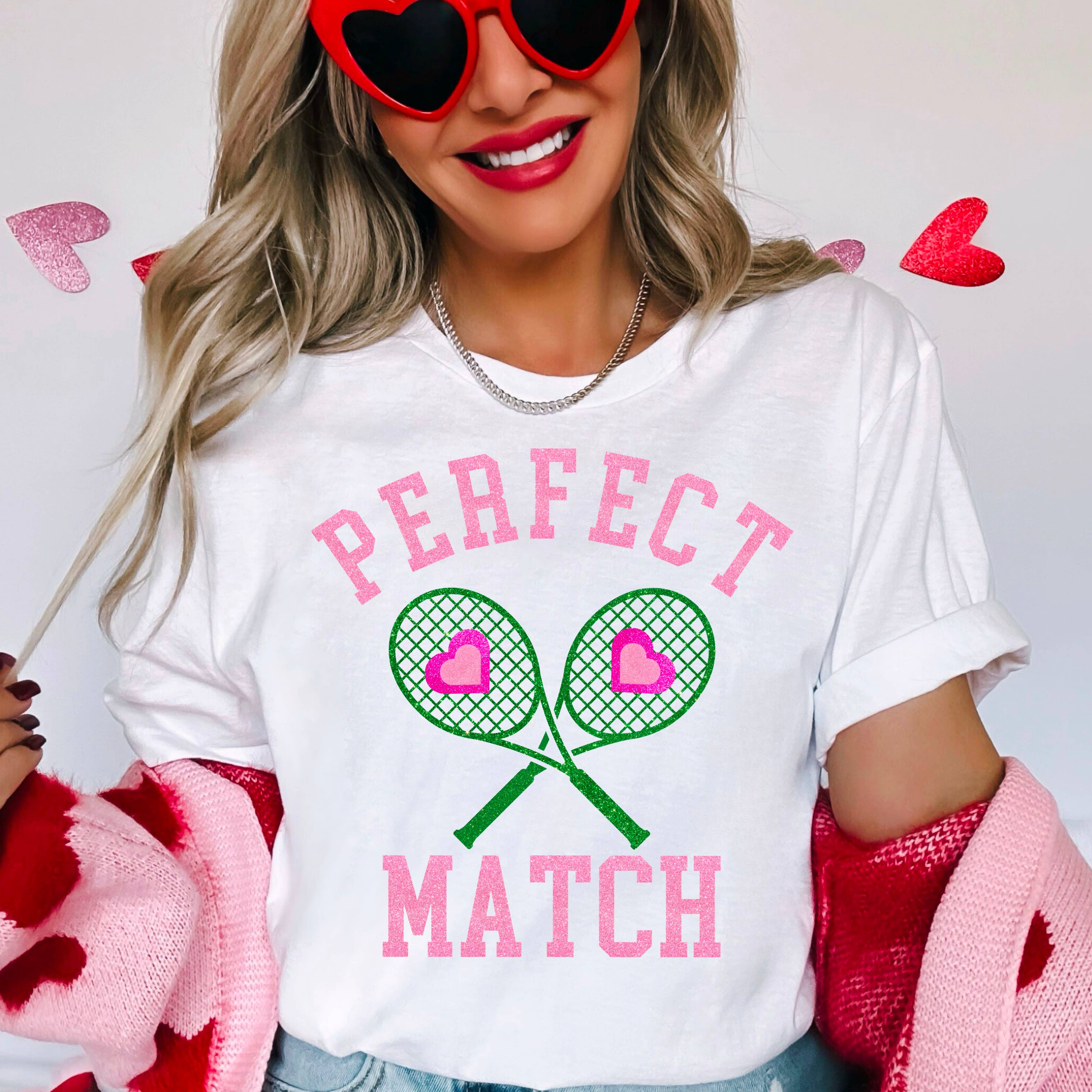 Perfect Match  Valentines Graphic Shirt | Gildan Hoodie, Sweatshirt | PodTeesHub.com