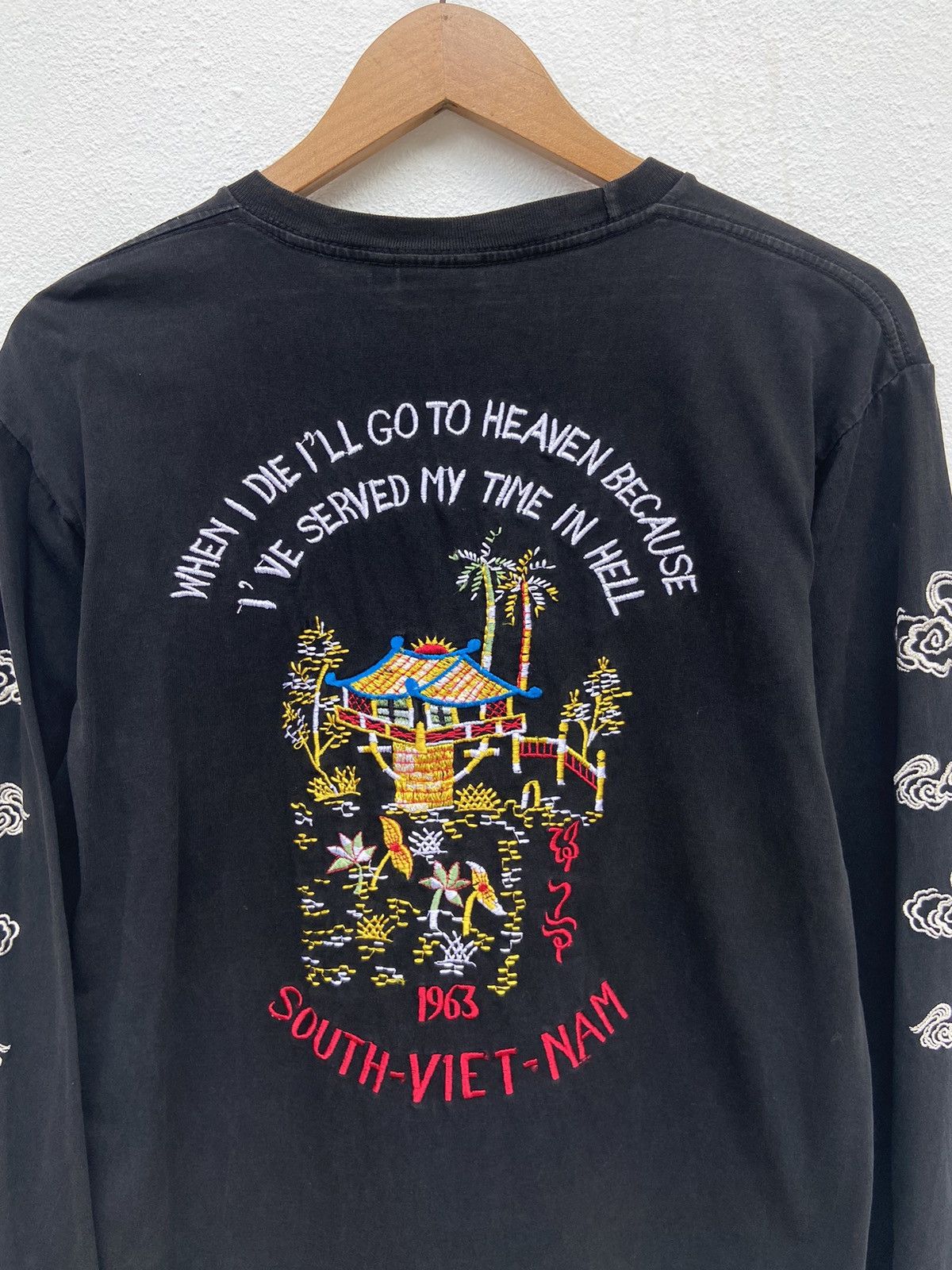 Vintage Sukajan T Shirt Long Sleeve Vietnam War Hoodie, Sweatshirt | PodTeesHub.com
