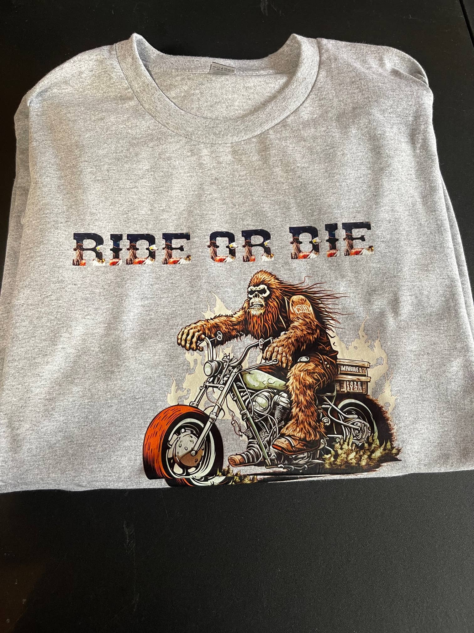 Ride or Die On Grey T-Shirt - Biker Squatch Collection Hoodie, Sweatshirt | PodTeesHub.com