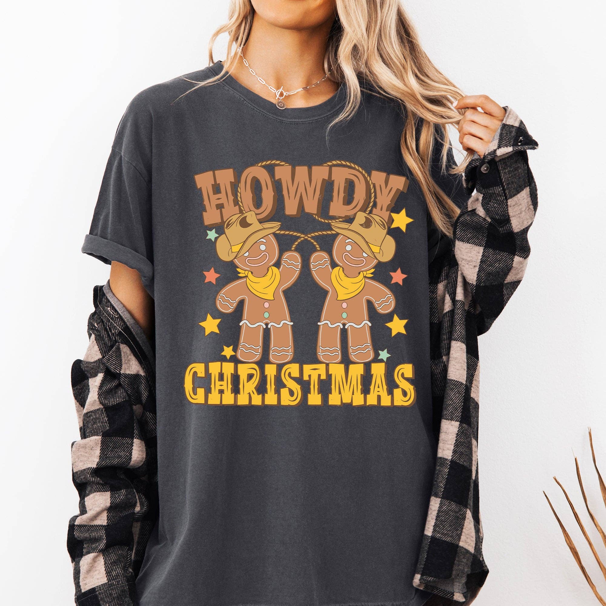 Howdy Christmas, Gingerbread Men, Western, Cowboy Tshirt Hoodie, Sweatshirt | PodTeesHub.com
