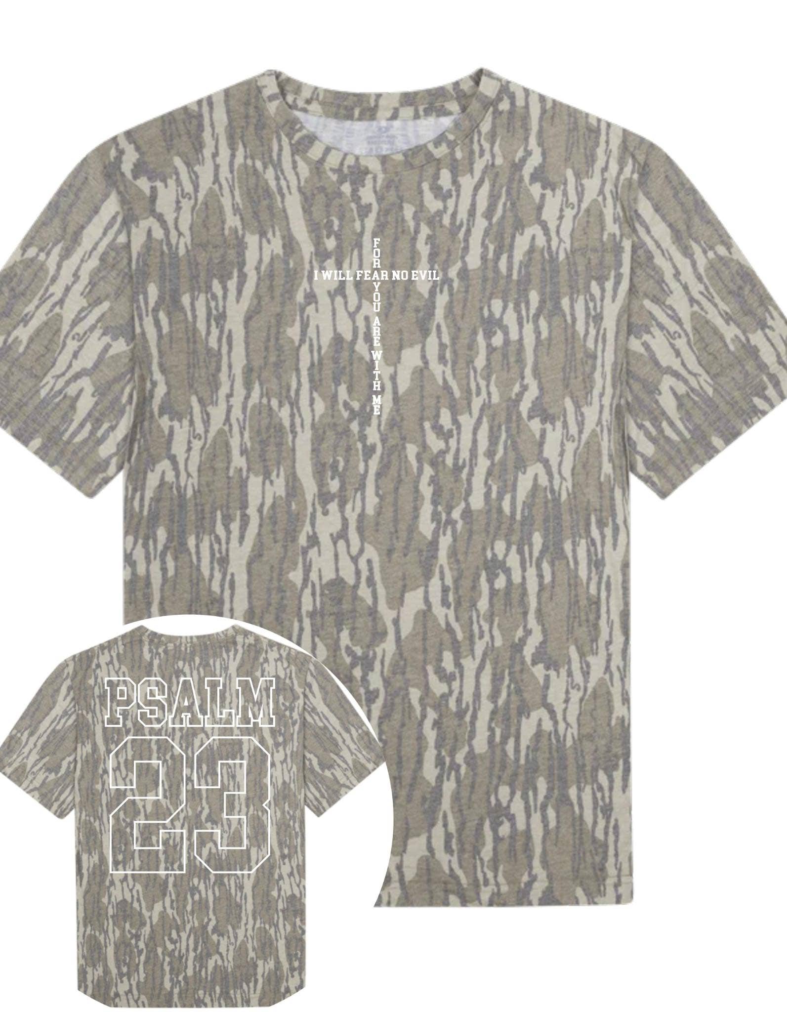 Psalm 23 Front and Back Verse Camo Graphic Tee Hoodie, Sweatshirt | PodTeesHub.com