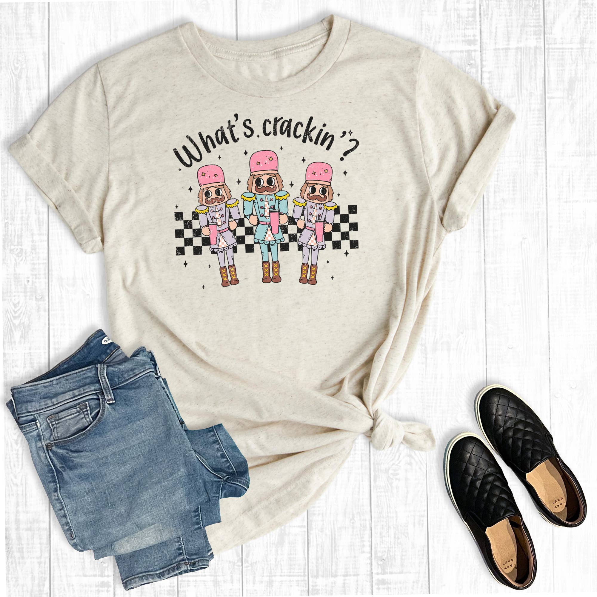 What's Crackin' Christmas Nutcracker Graphic Tee Hoodie, Sweatshirt | PodTeesHub.com