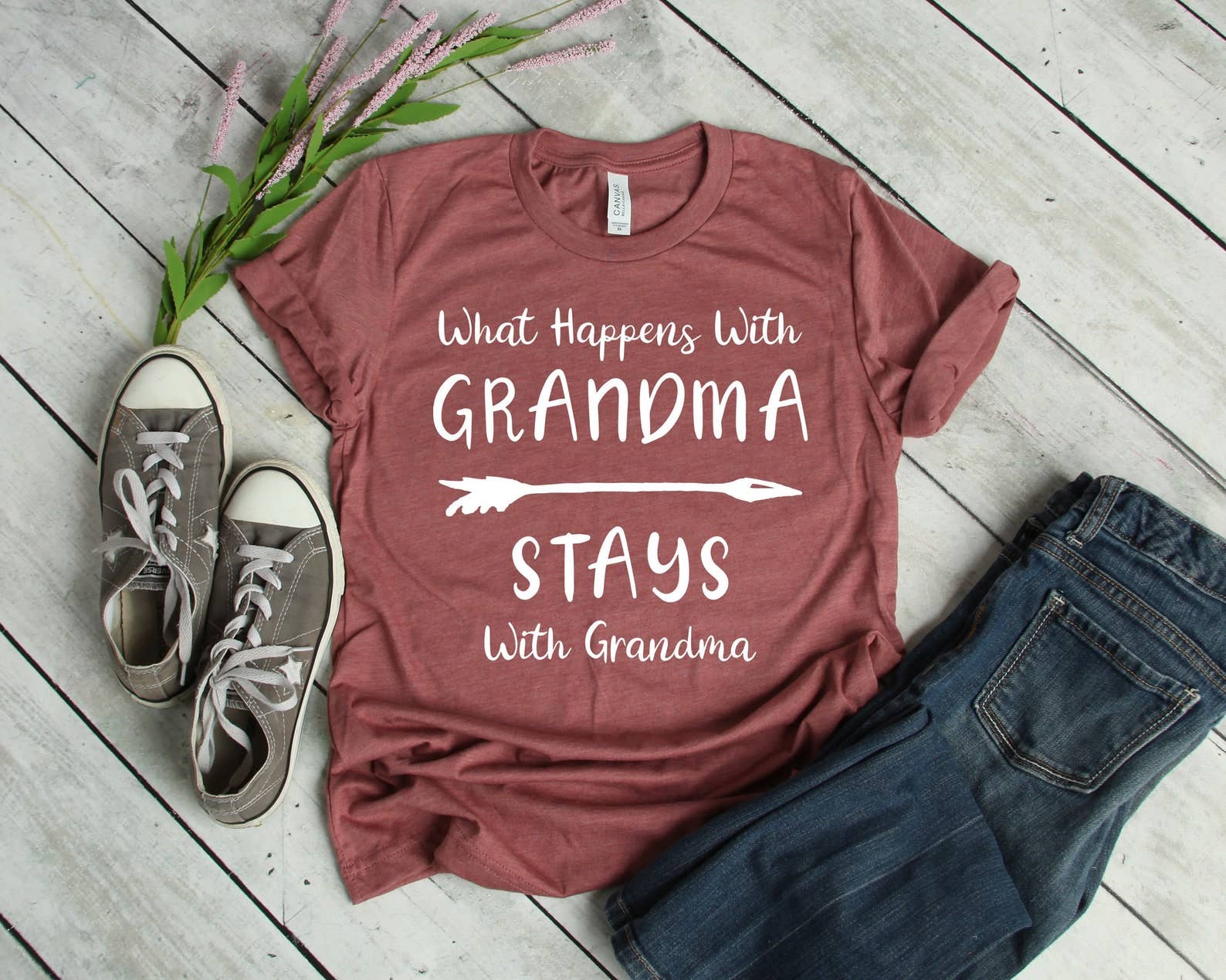 What Happens At Grandma's Stays with Grandma T-Shirt Hoodie, Sweatshirt | PodTeesHub.com