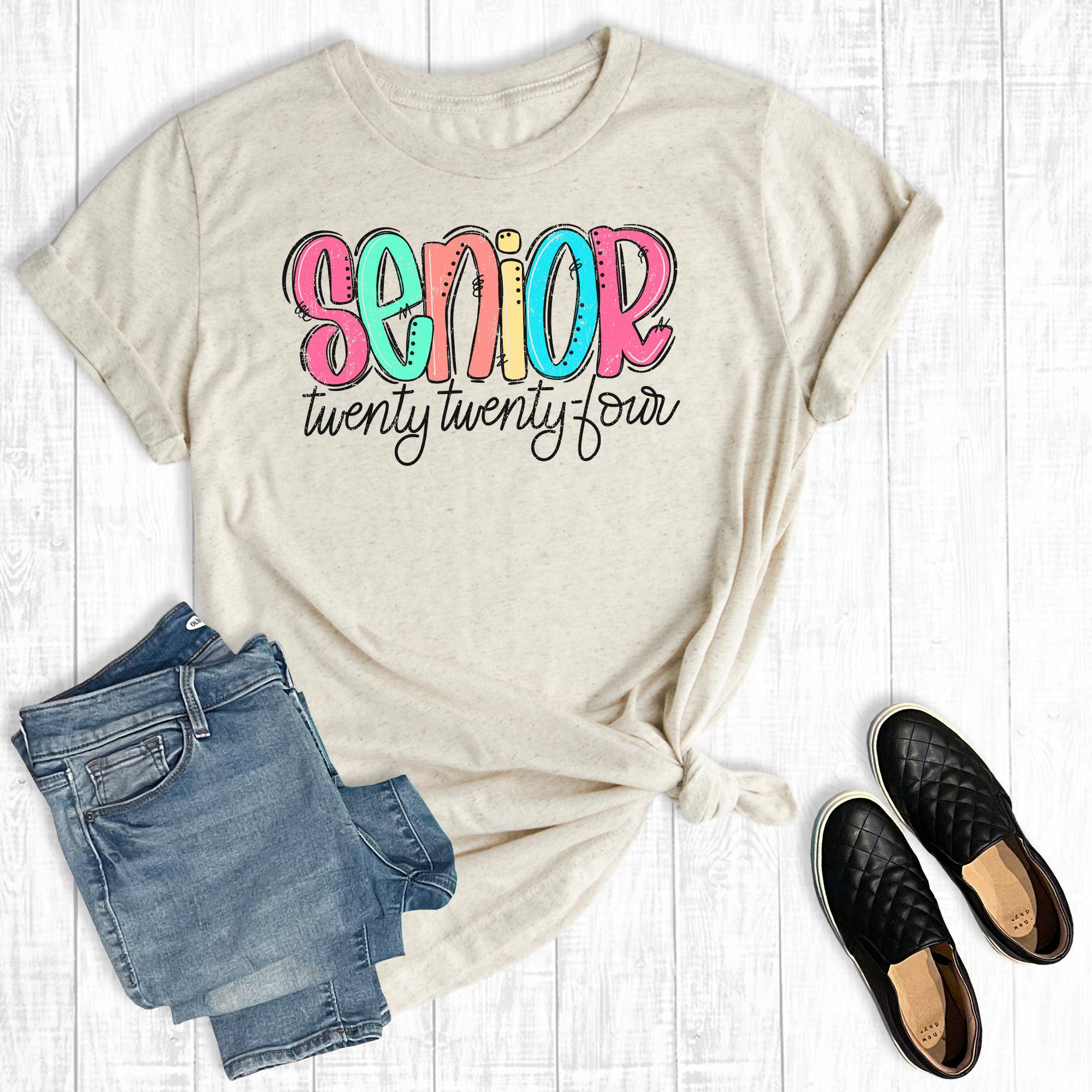 Retro Graduation Senior 2024 Graphic Tee Hoodie, Sweatshirt | PodTeesHub.com
