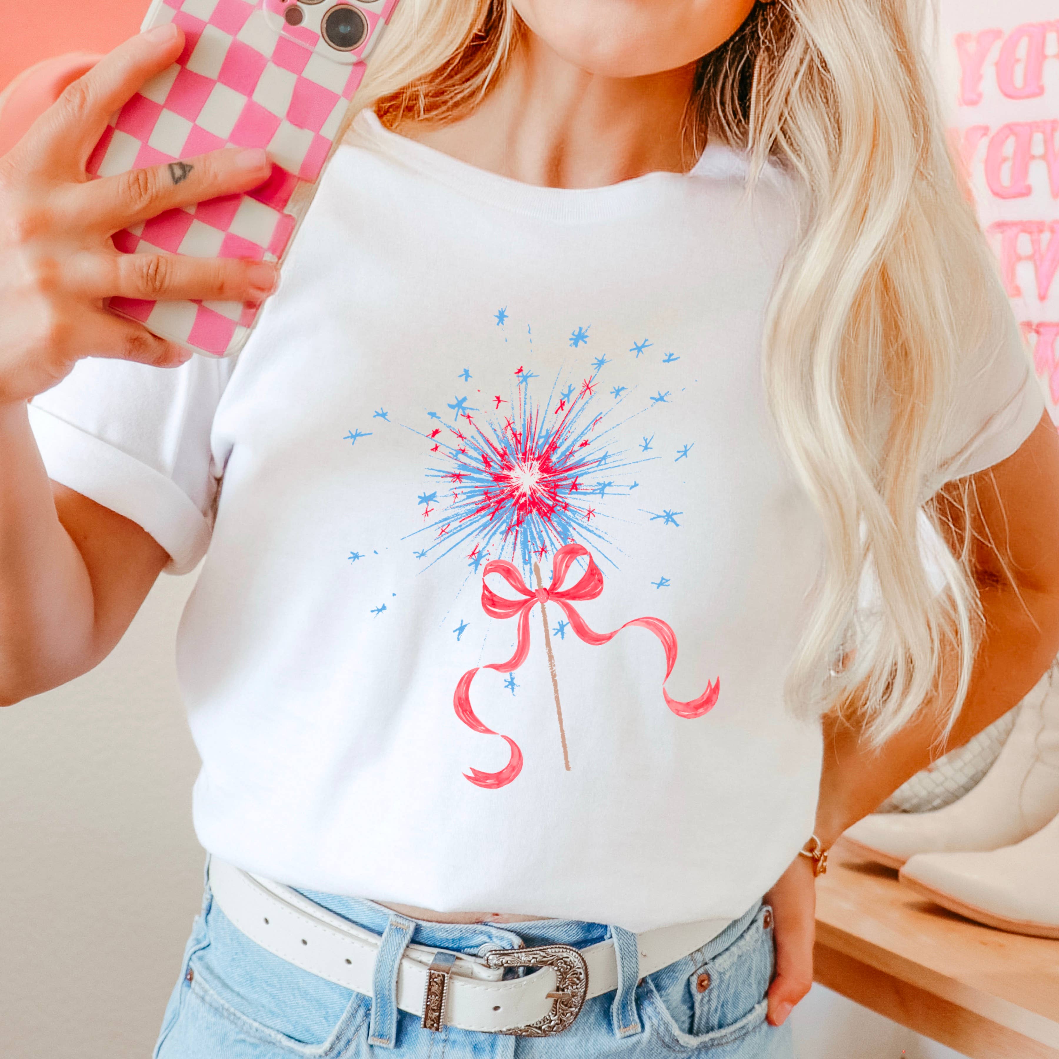 Coquette Sparkler | July 4th Graphic Shirt | Comfort Colors Hoodie, Sweatshirt | PodTeesHub.com