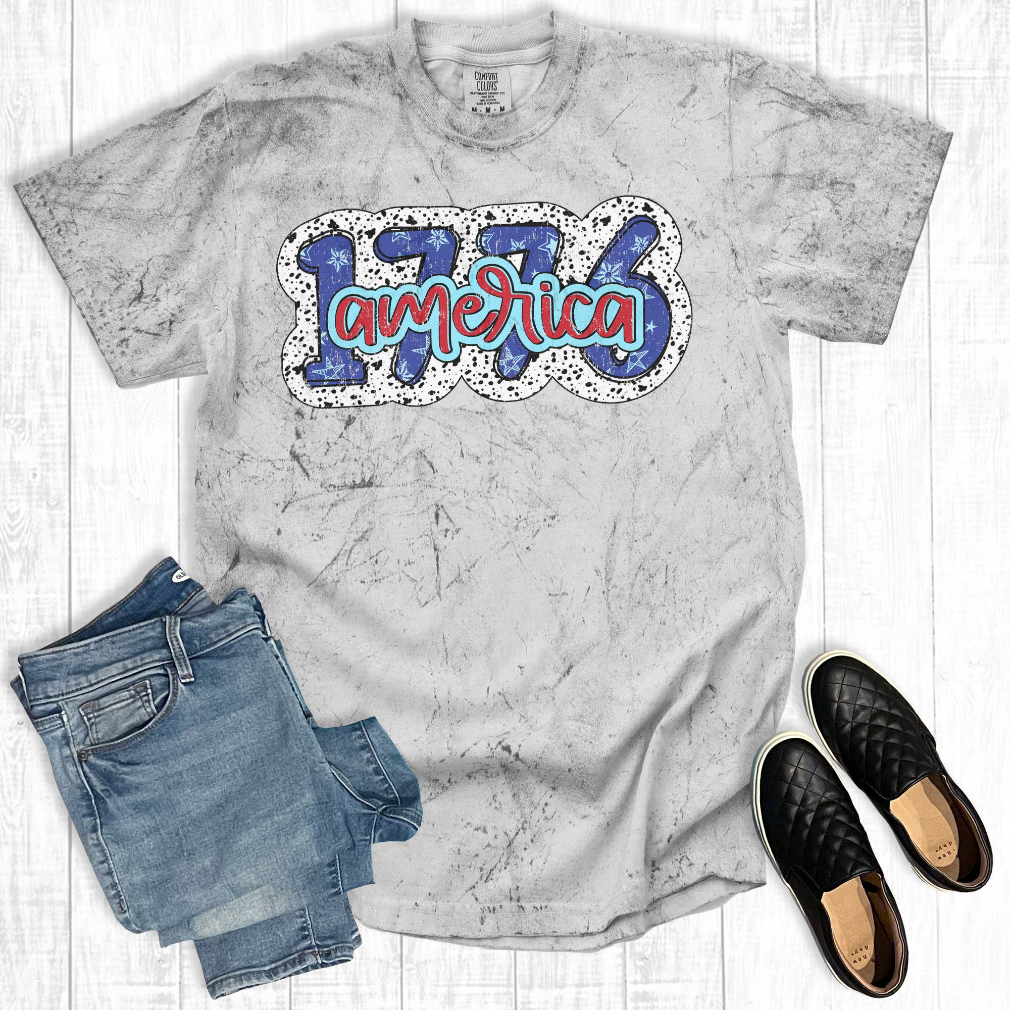 4th of July 1776 America Comfort Colors Graphic Tee Hoodie, Sweatshirt | PodTeesHub.com