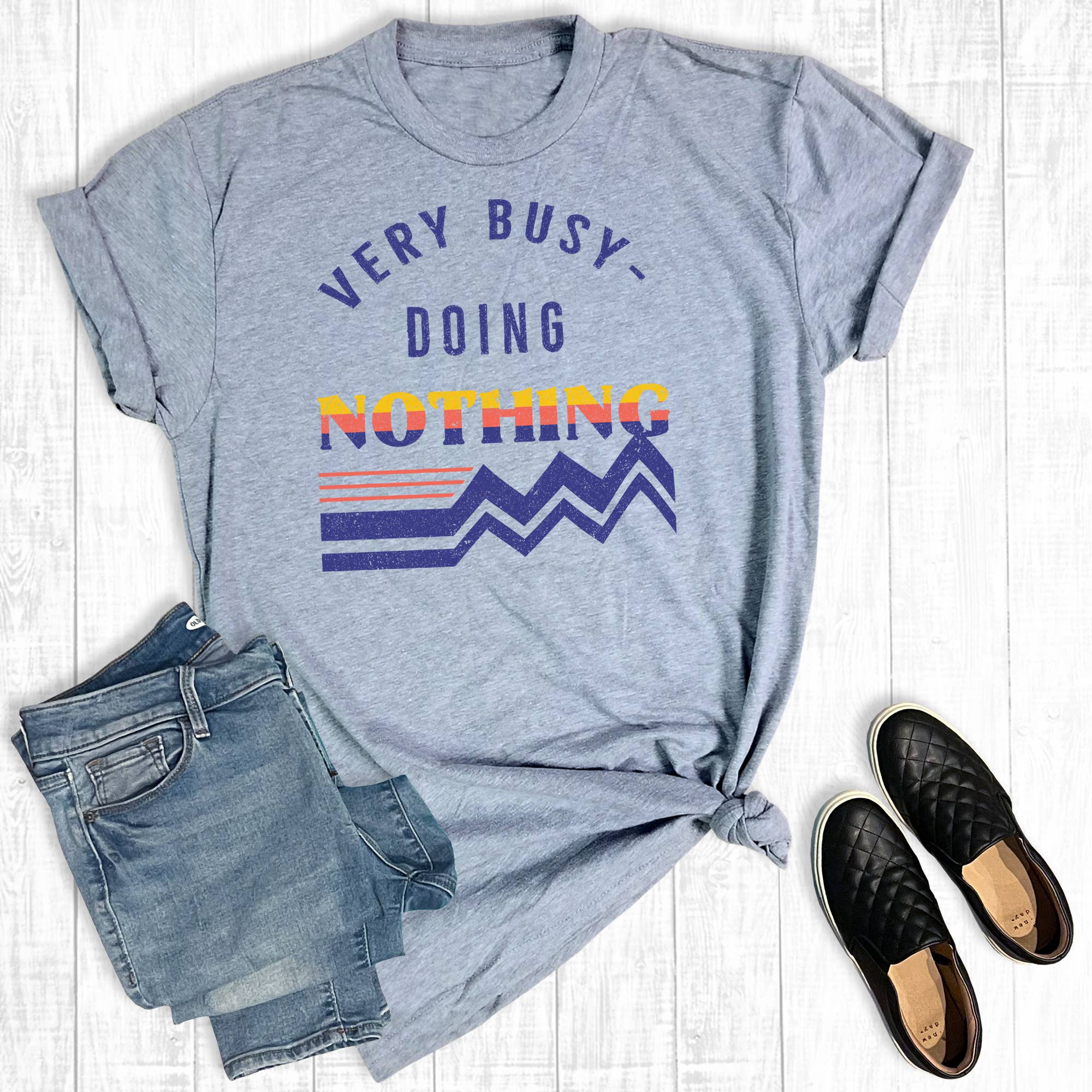 Retro Funny Very Busy Doing Nothing Graphic Tee Hoodie, Sweatshirt | PodTeesHub.com