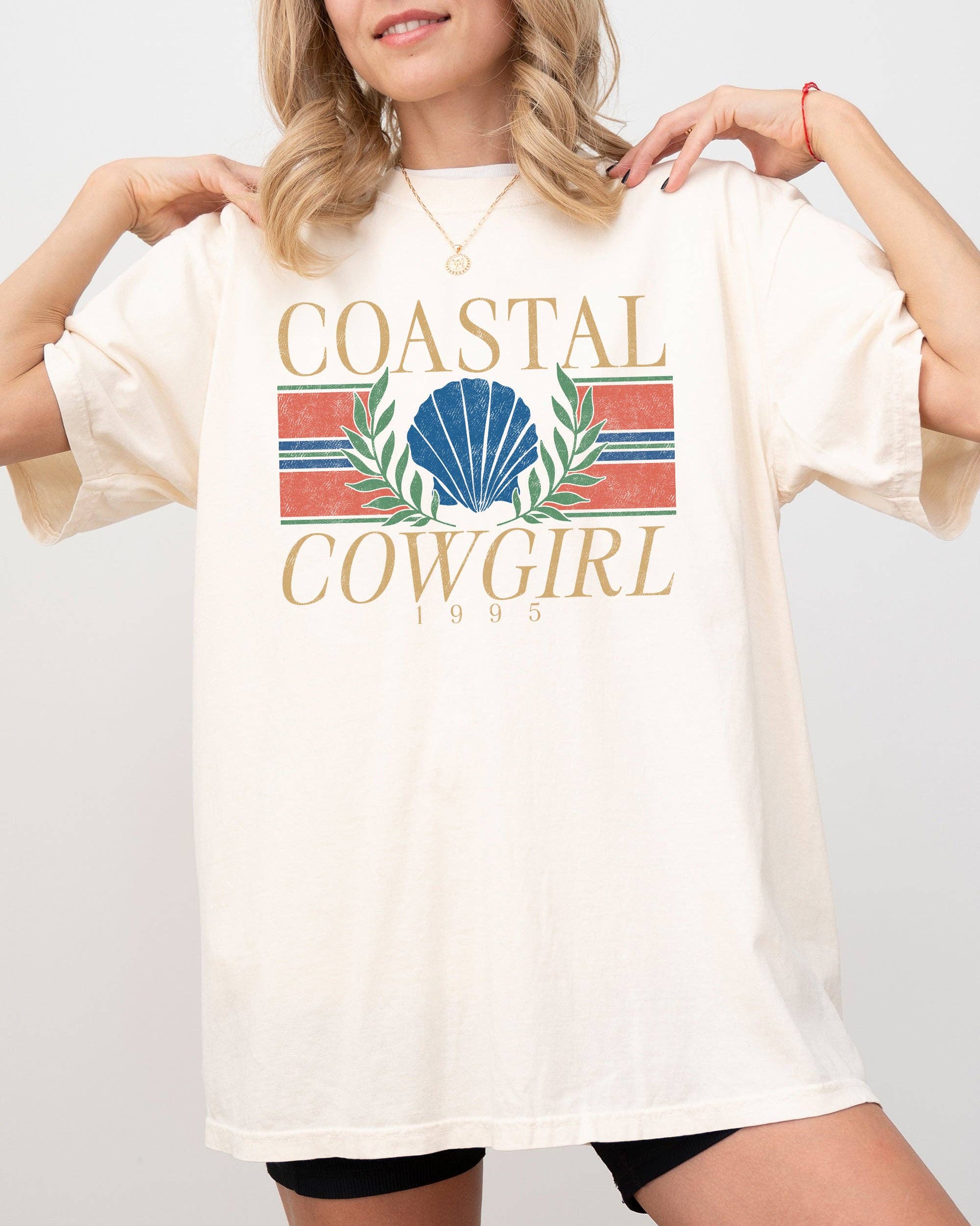 Coastal Cowgirl, Summer, Beach, Ocean, Sea Shell Shirt Hoodie, Sweatshirt | PodTeesHub.com