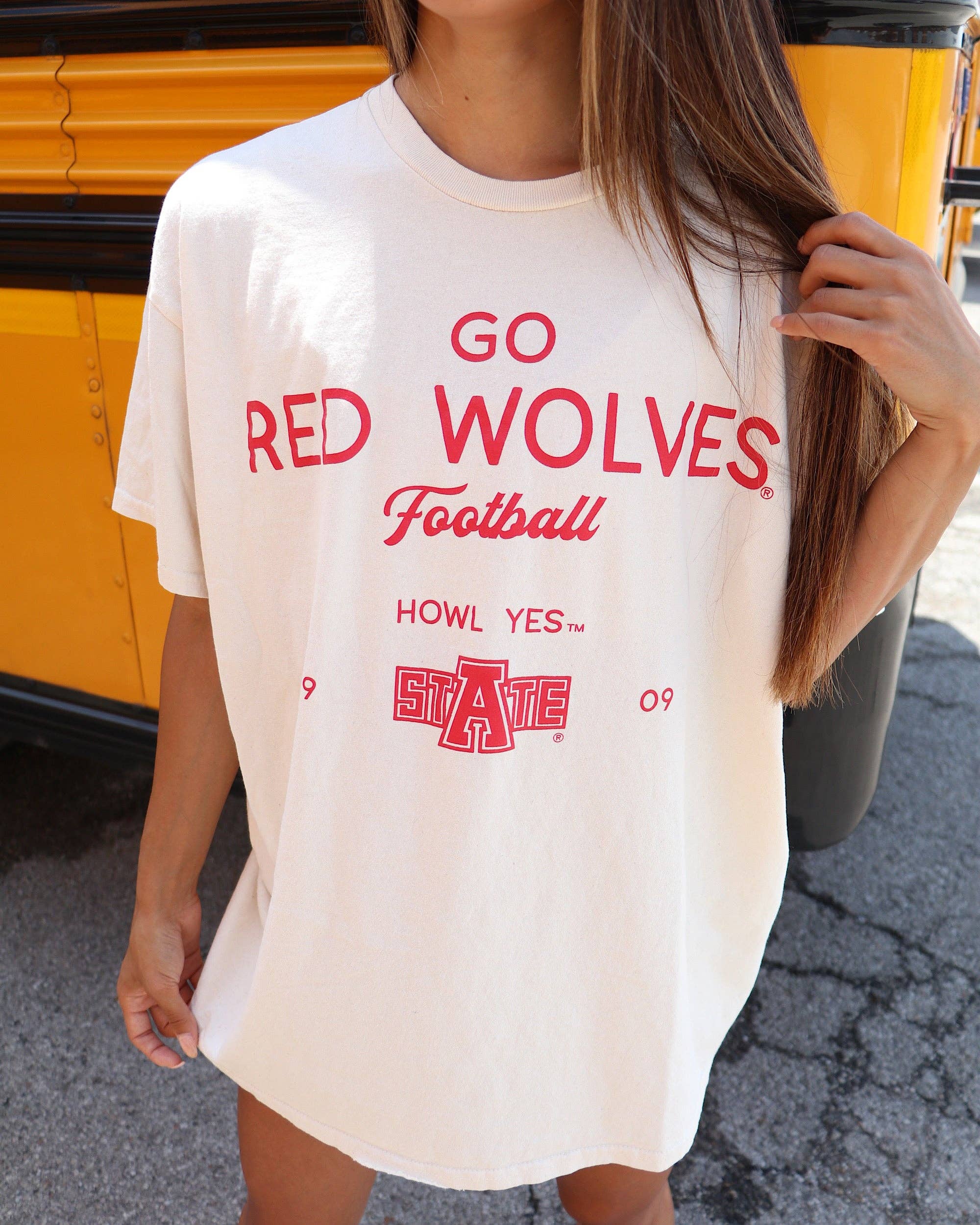 Arkansas State Red Wolves Shot Off Off White Thrifted Tee Hoodie, Sweatshirt | PodTeesHub.com