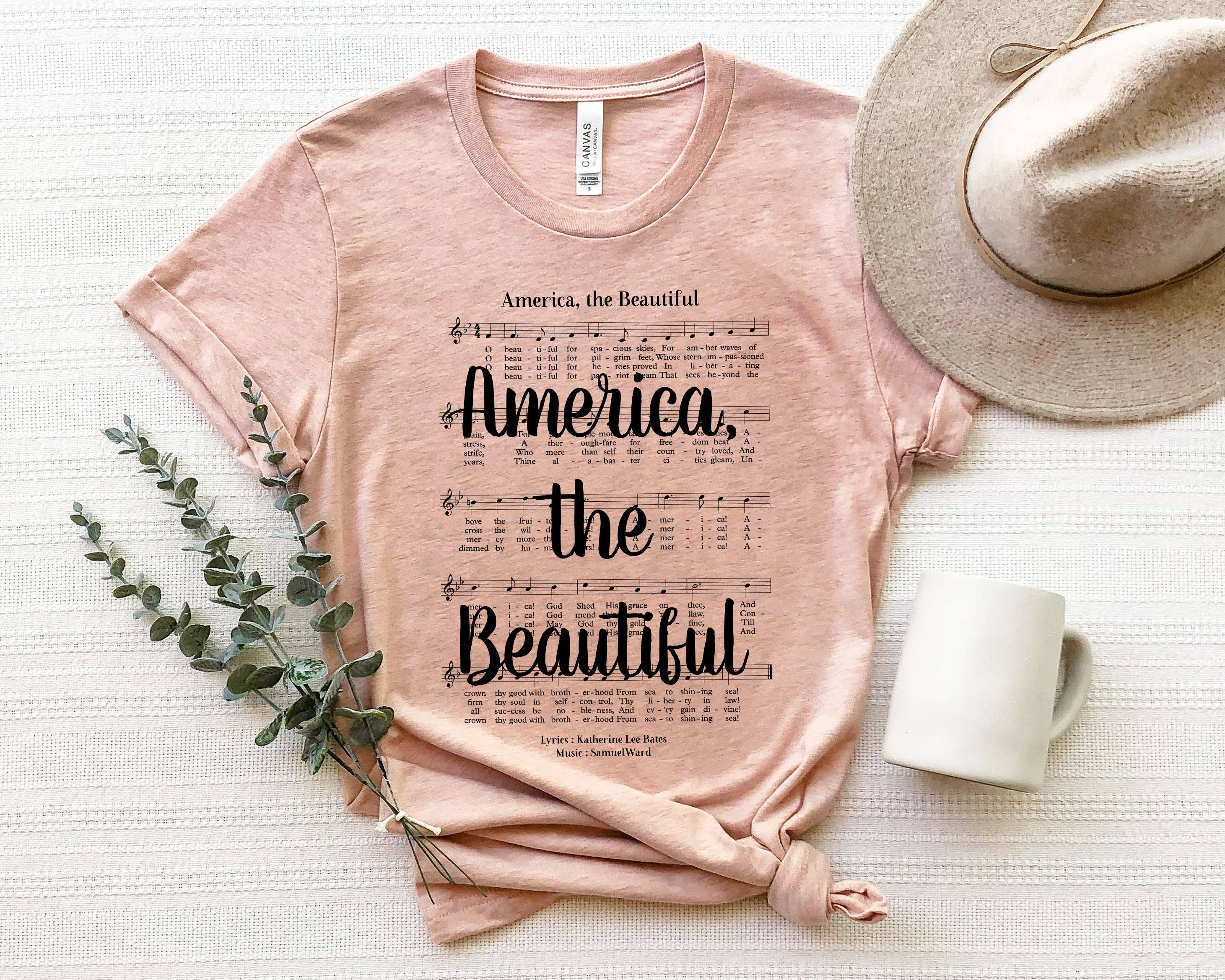 America the Beautiful Hymn T-Shirt - Black Ink Hoodie, Sweatshirt | PodTeesHub.com