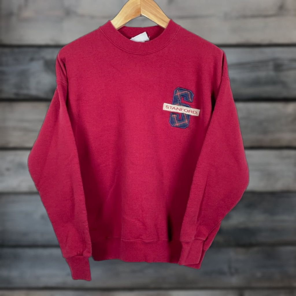 Vintage Stanford University Sweatshirt Adult Large Red Embroidered 90s College Crewneck La R T-Shirts, Hoodie