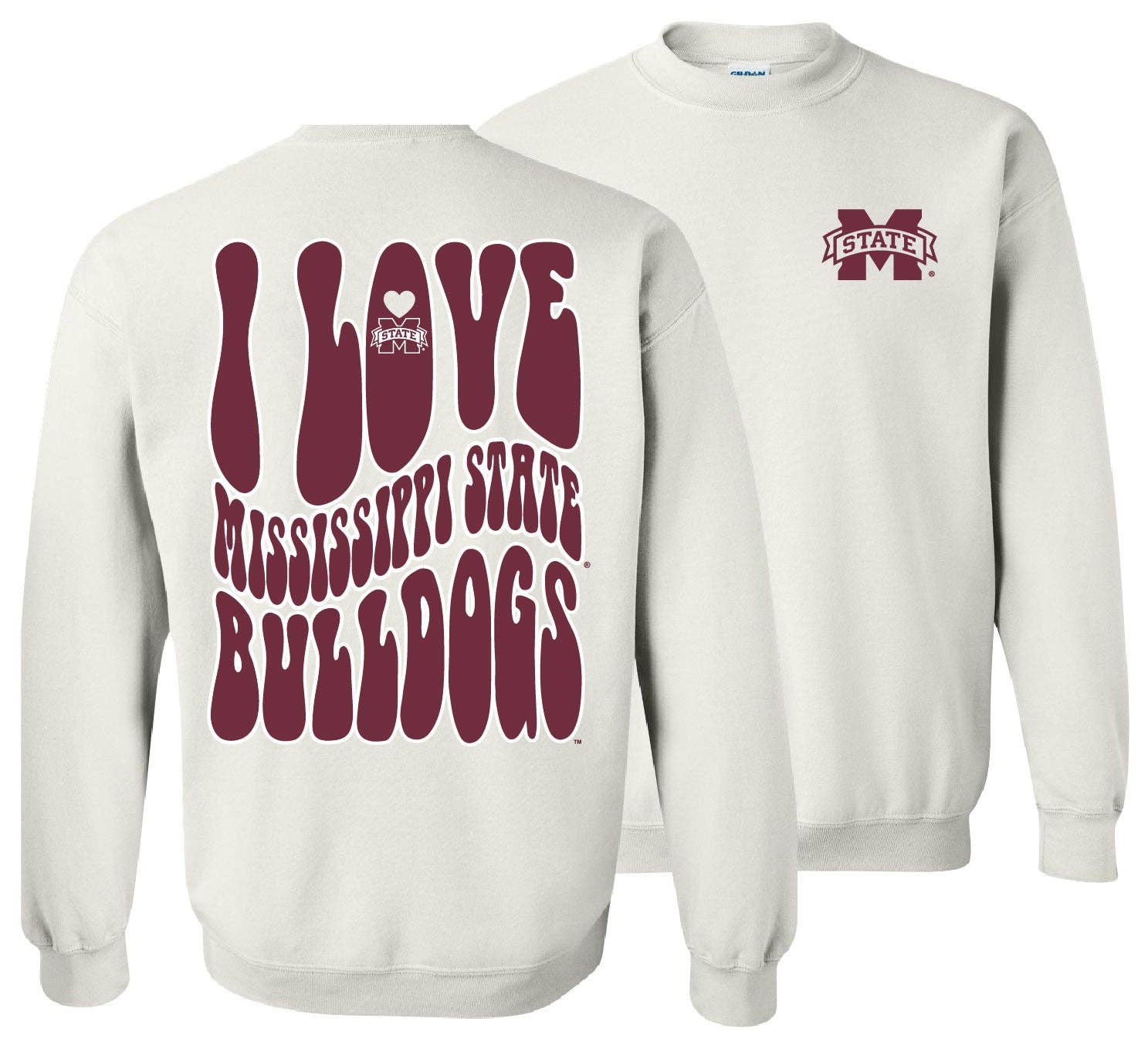College-Mississippi State Love Team Sweatshirt-White T-Shirts, Hoodie | PodTeesHub.com