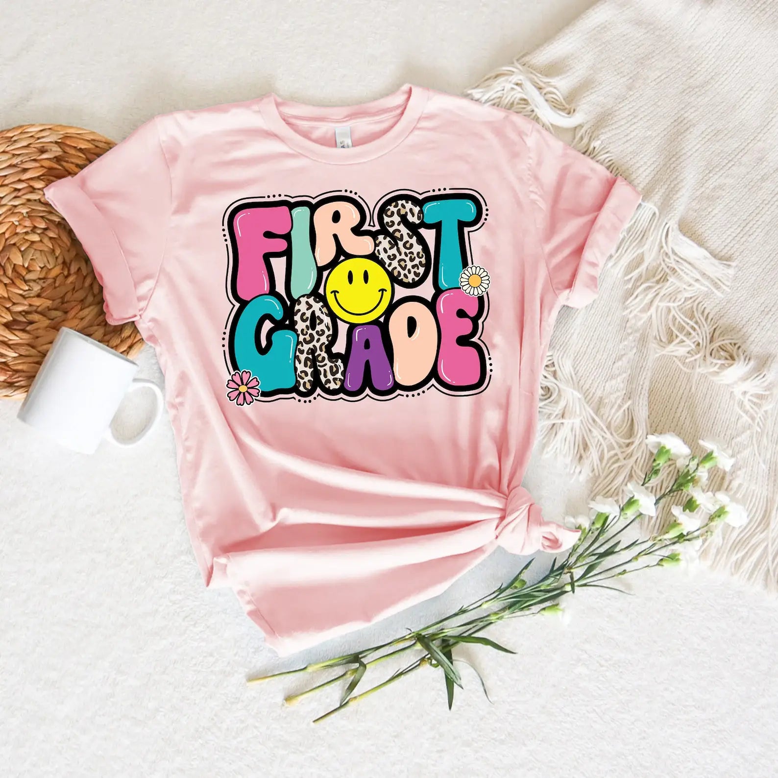 First Grade Smiley T-Shirt Hoodie, Sweatshirt | PodTeesHub.com