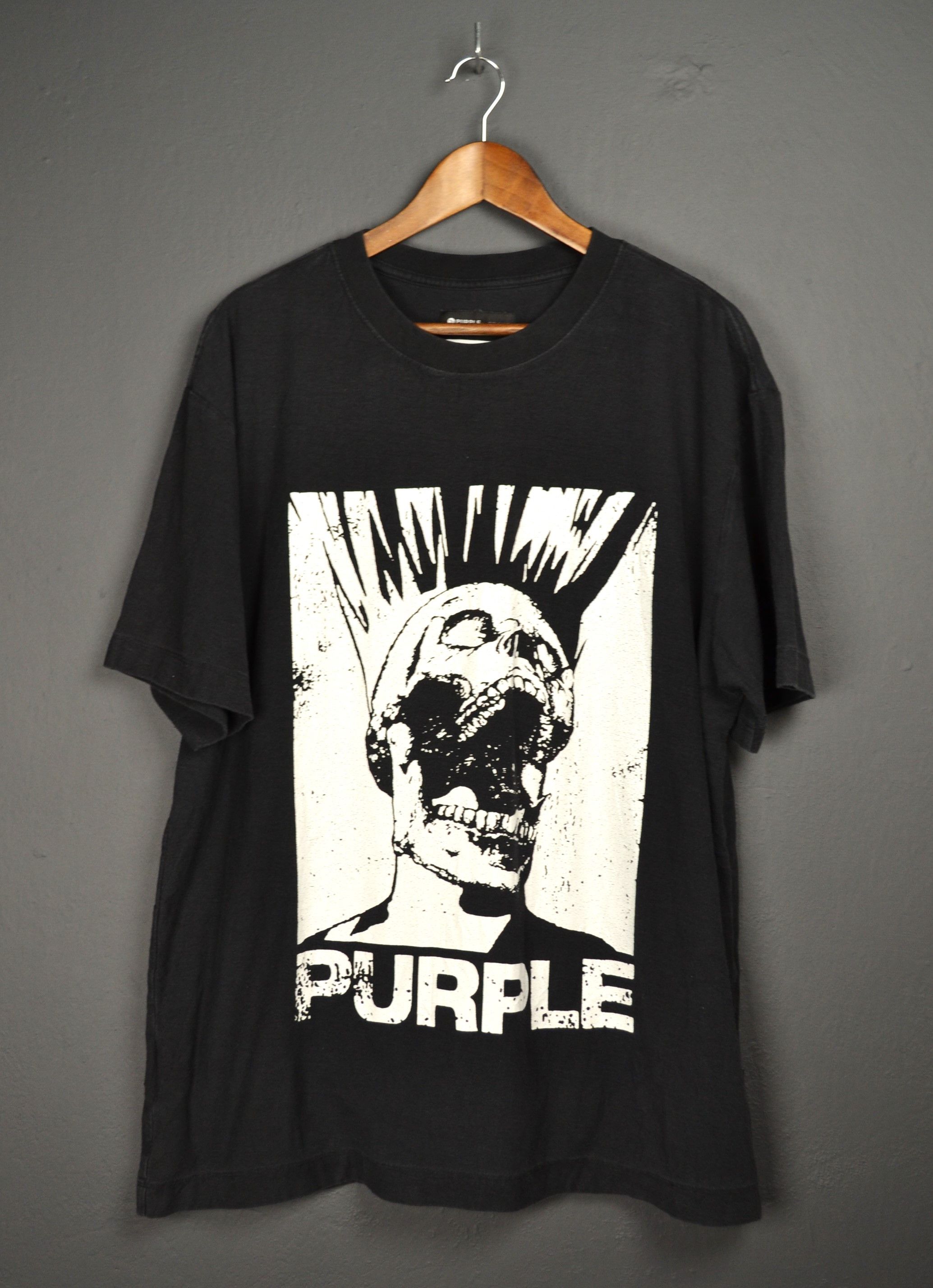 Brand Purple Brand Headache Skull Graphic Tee In Black Punk Xl Hoodie, Sweatshirt | PodTeesHub.com