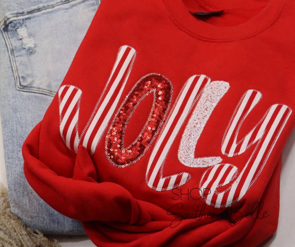 Red Jolly Merry (Christmas) Sweatshirt T-Shirts, Hoodie | PodTeesHub.com