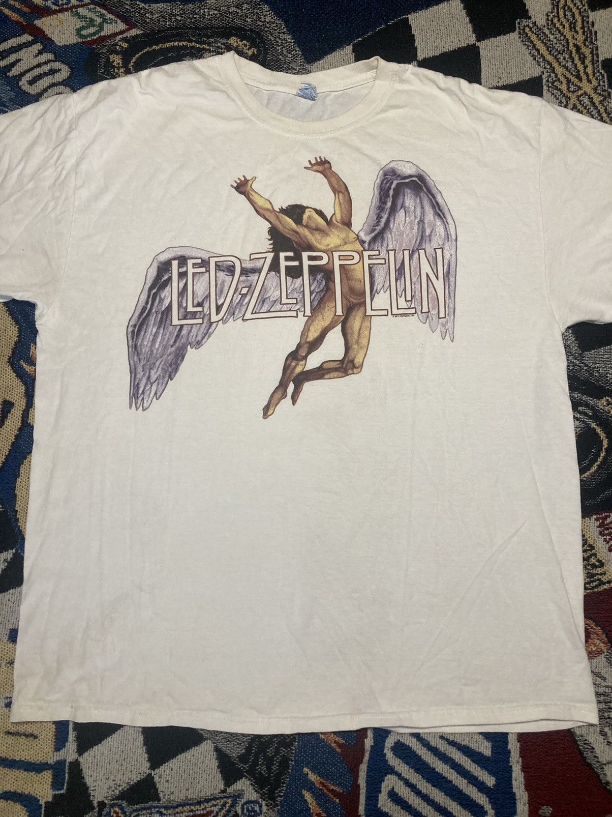 Zeppelin Icarus Led Zeppelin Xl White Tee Y2k Hoodie, Sweatshirt | PodTeesHub.com