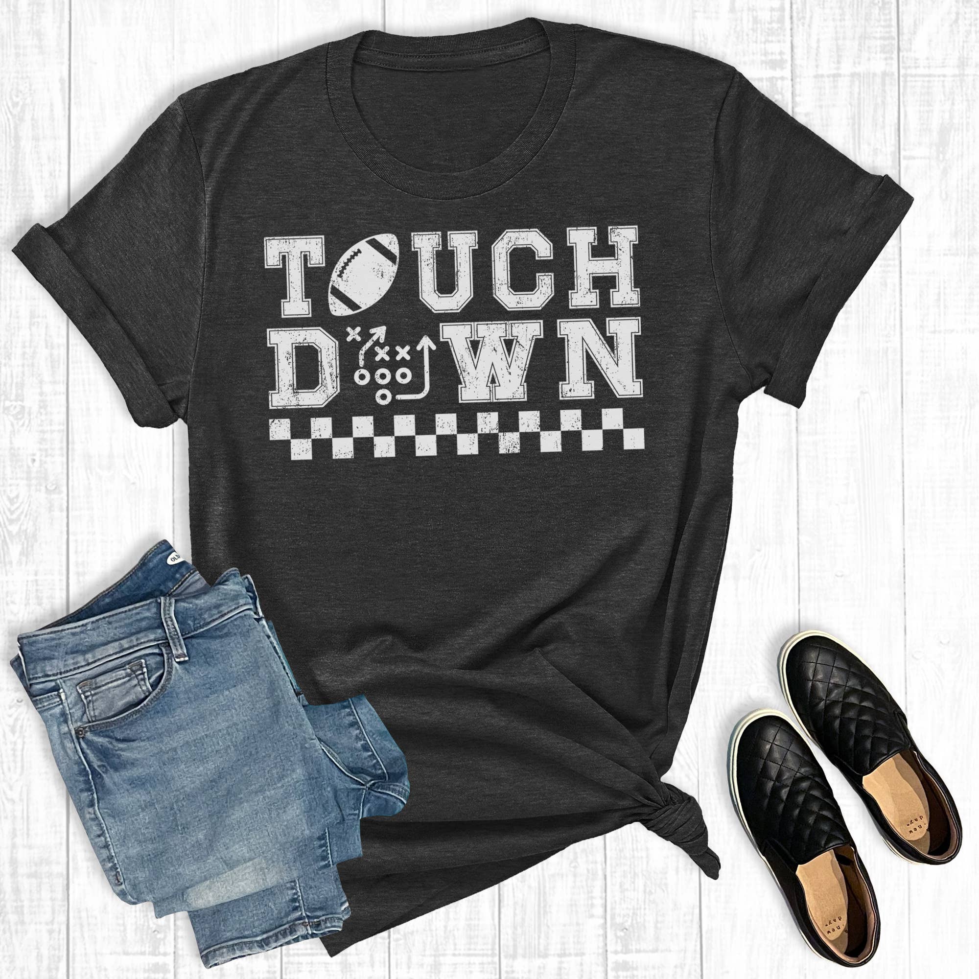 Retro Football Touchdown Graphic Tee Hoodie, Sweatshirt | PodTeesHub.com