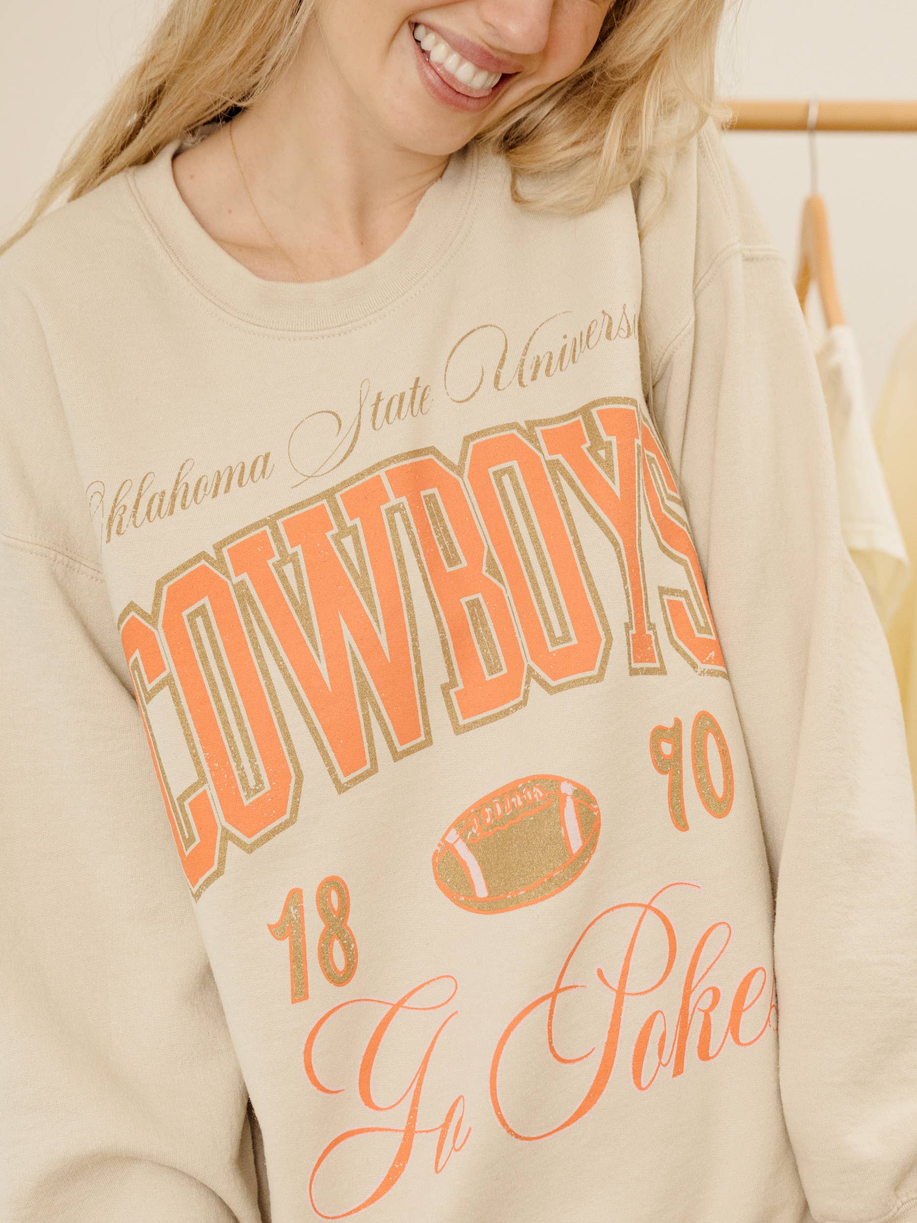 Osu Cowboys Wave Arch Sand Thrifted Sweatshirt T-Shirts, Hoodie | PodTeesHub.com