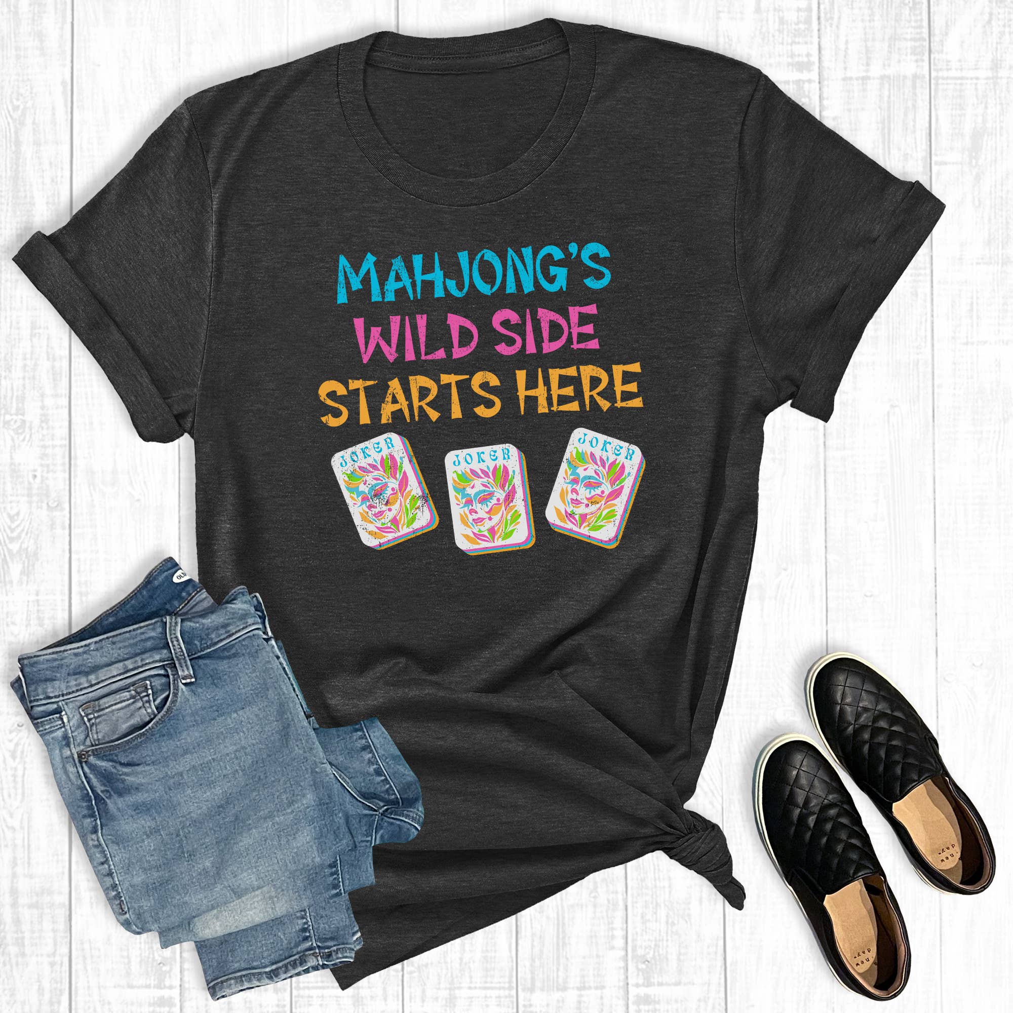 Retro Mahjong's Wild Side Starts Here Graphic Tee Hoodie, Sweatshirt | PodTeesHub.com