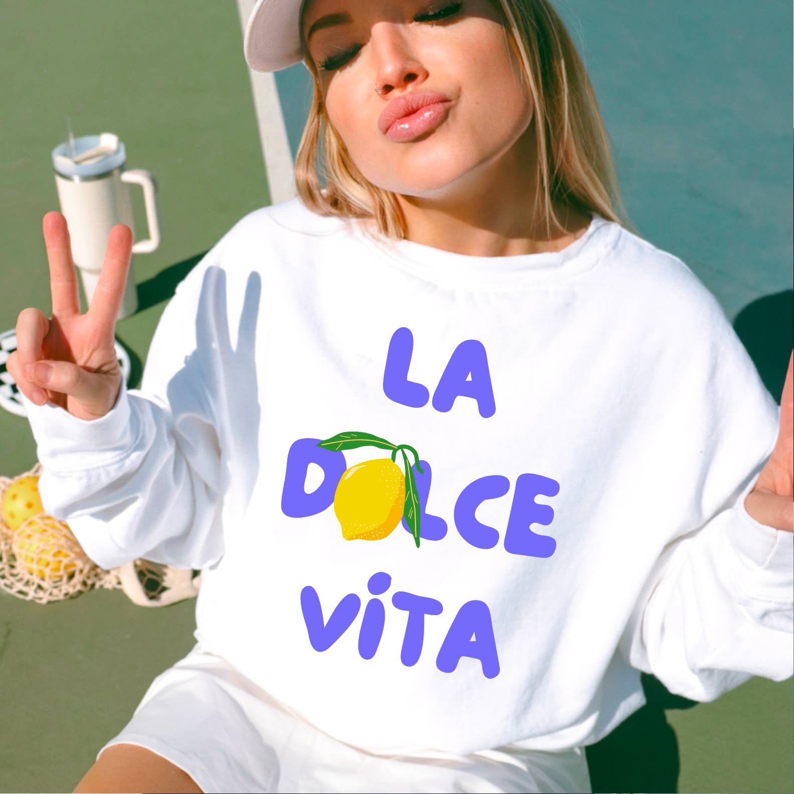 La Dolce Vita Lemon Graphic Sweatshirt | Spring 2025 T-Shirts, Hoodie | PodTeesHub.com