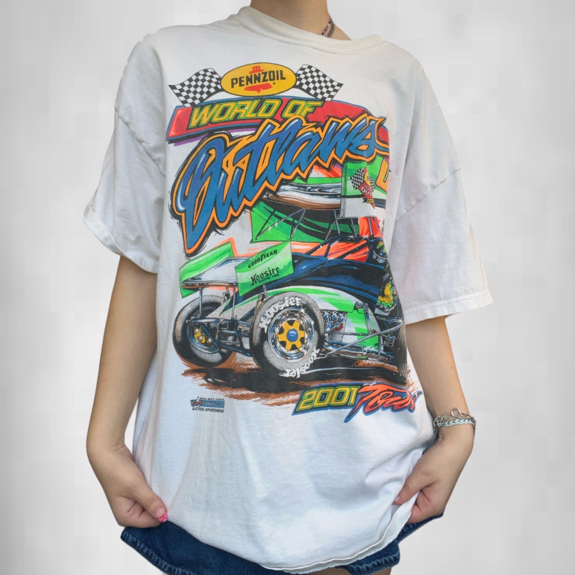 Vintage 2001 World Of Outlaws Tour Tee Shirt Racing Event Hoodie, Sweatshirt | PodTeesHub.com