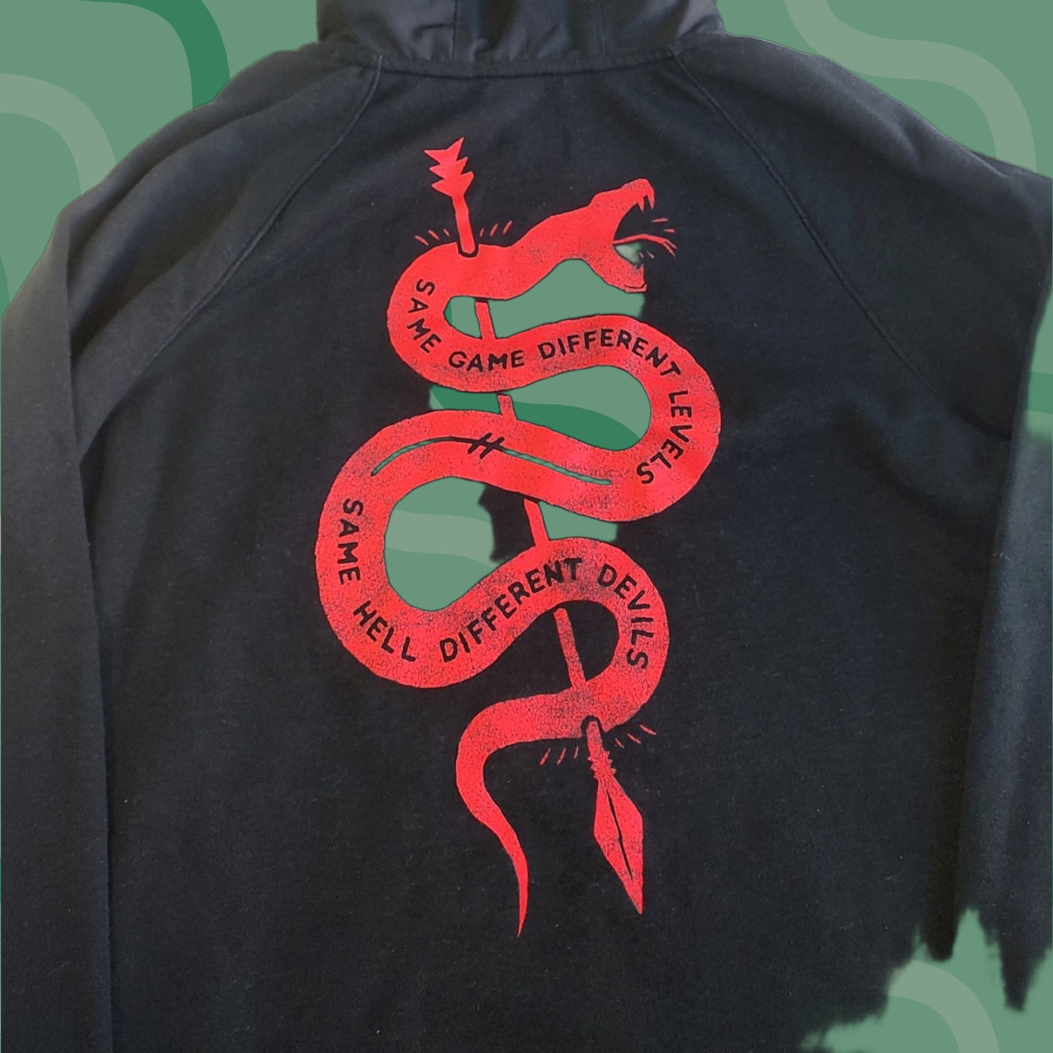 Armour Under Armour Project Rock Hoodie Sweatshirt Mens M Black Red Serpent Workout Graphic Pr T-Shirts | PodTeesHub.com