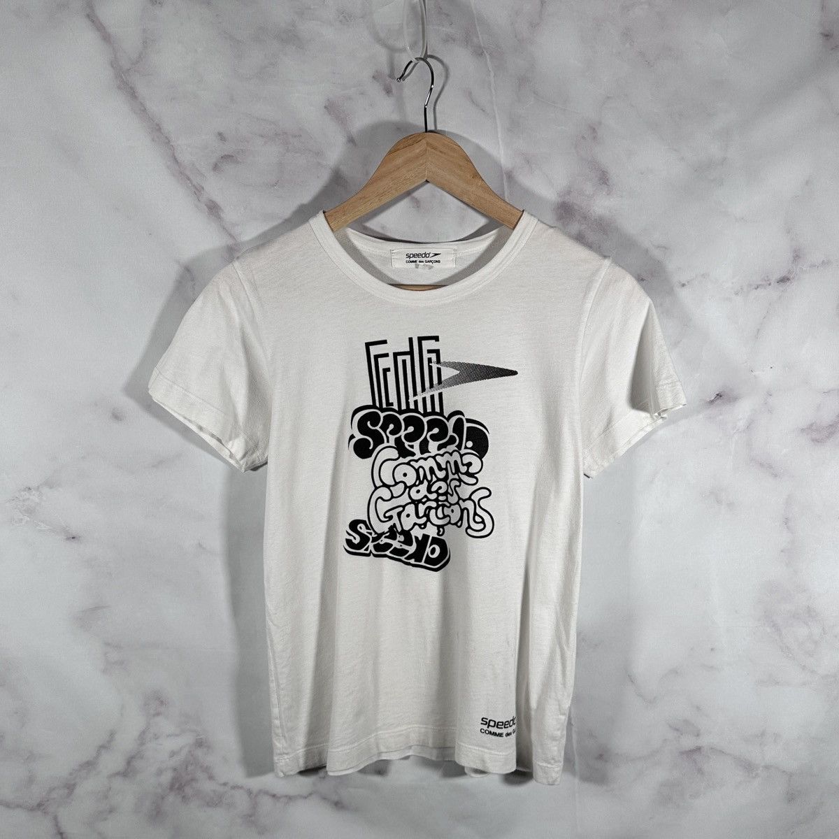 Comme Des Garcons Speedo White Graphic Tee Hoodie, Sweatshirt | PodTeesHub.com