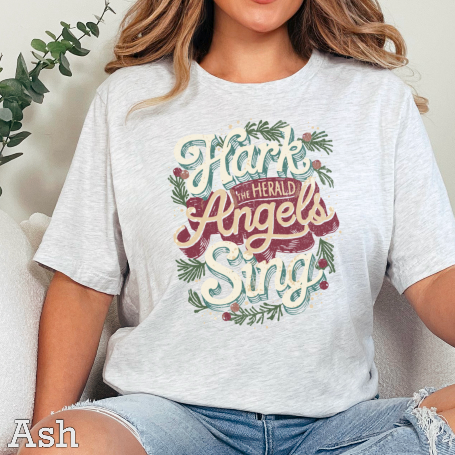 The Herald Angel Sing Christmas 2025 Graphic Tee | Gildan Hoodie, Sweatshirt | PodTeesHub.com