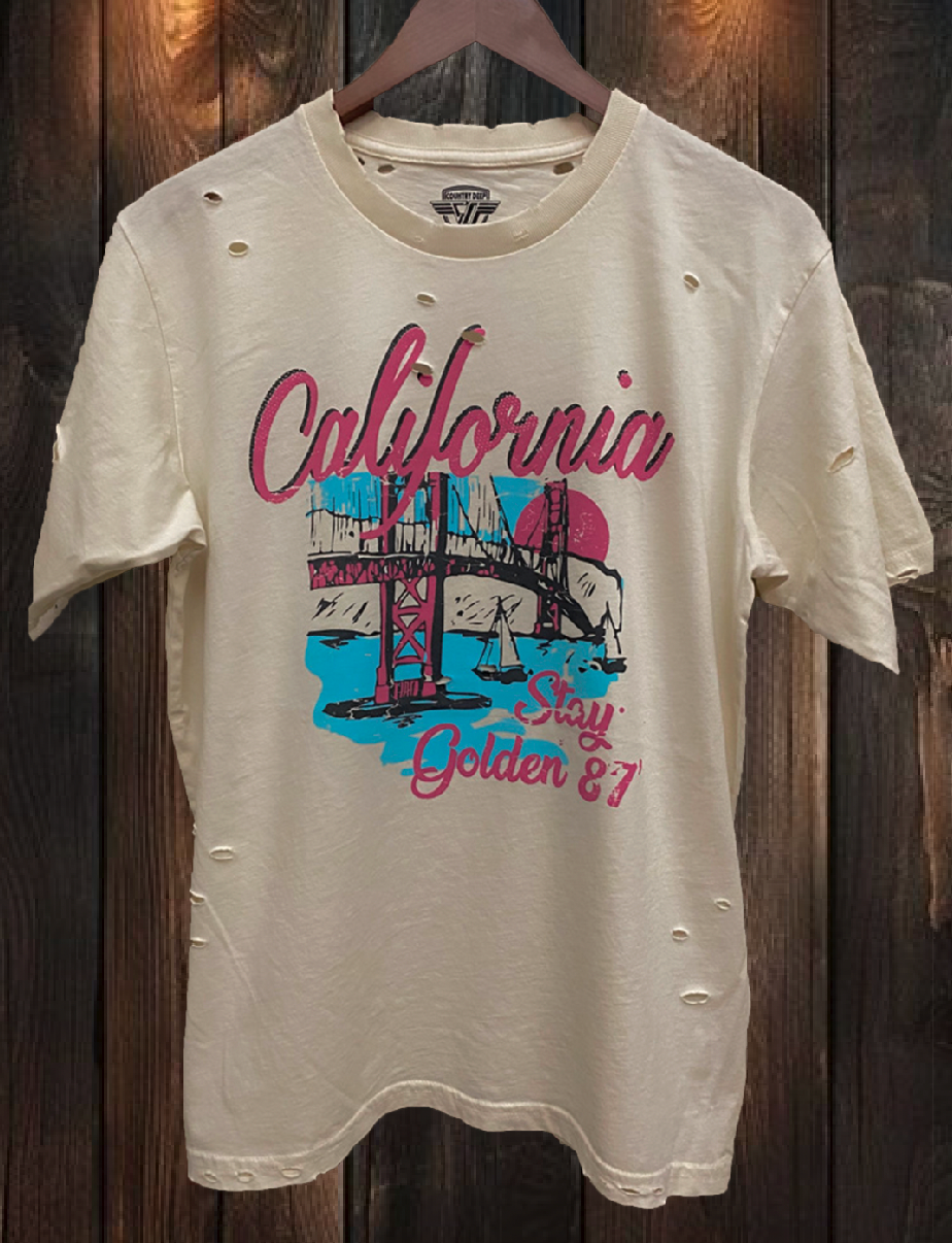 Stay Golden San Francisco Distressed 80's Vintage T Shirt Hoodie, Sweatshirt | PodTeesHub.com