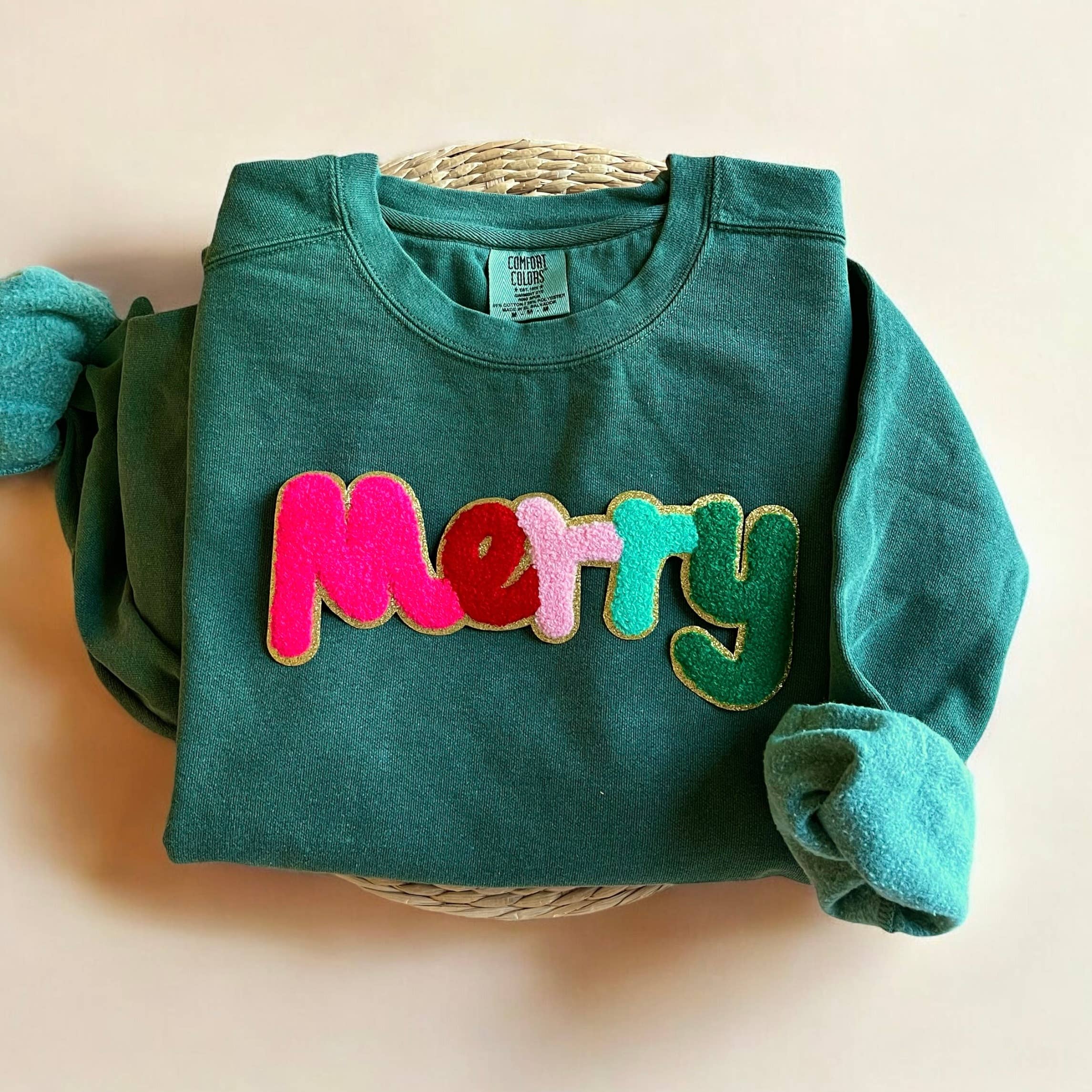 Comfort Colors Merry Sweatshirt, Festive Christmas Sweaters T-Shirts, Hoodie | PodTeesHub.com