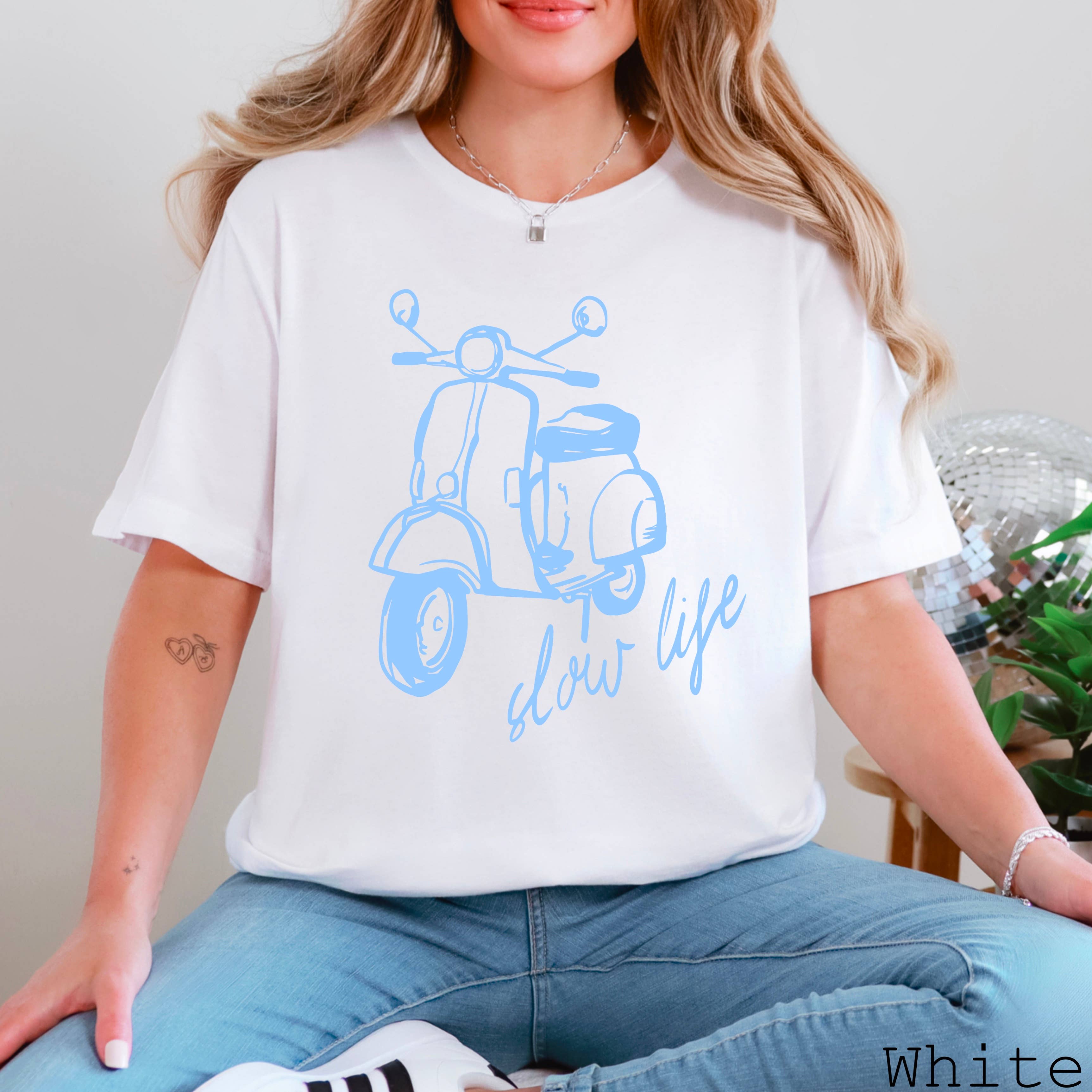 Slow Life Coastal Women’S Graphic Tee Bella Canvas Hoodie, Sweatshirt | PodTeesHub.com