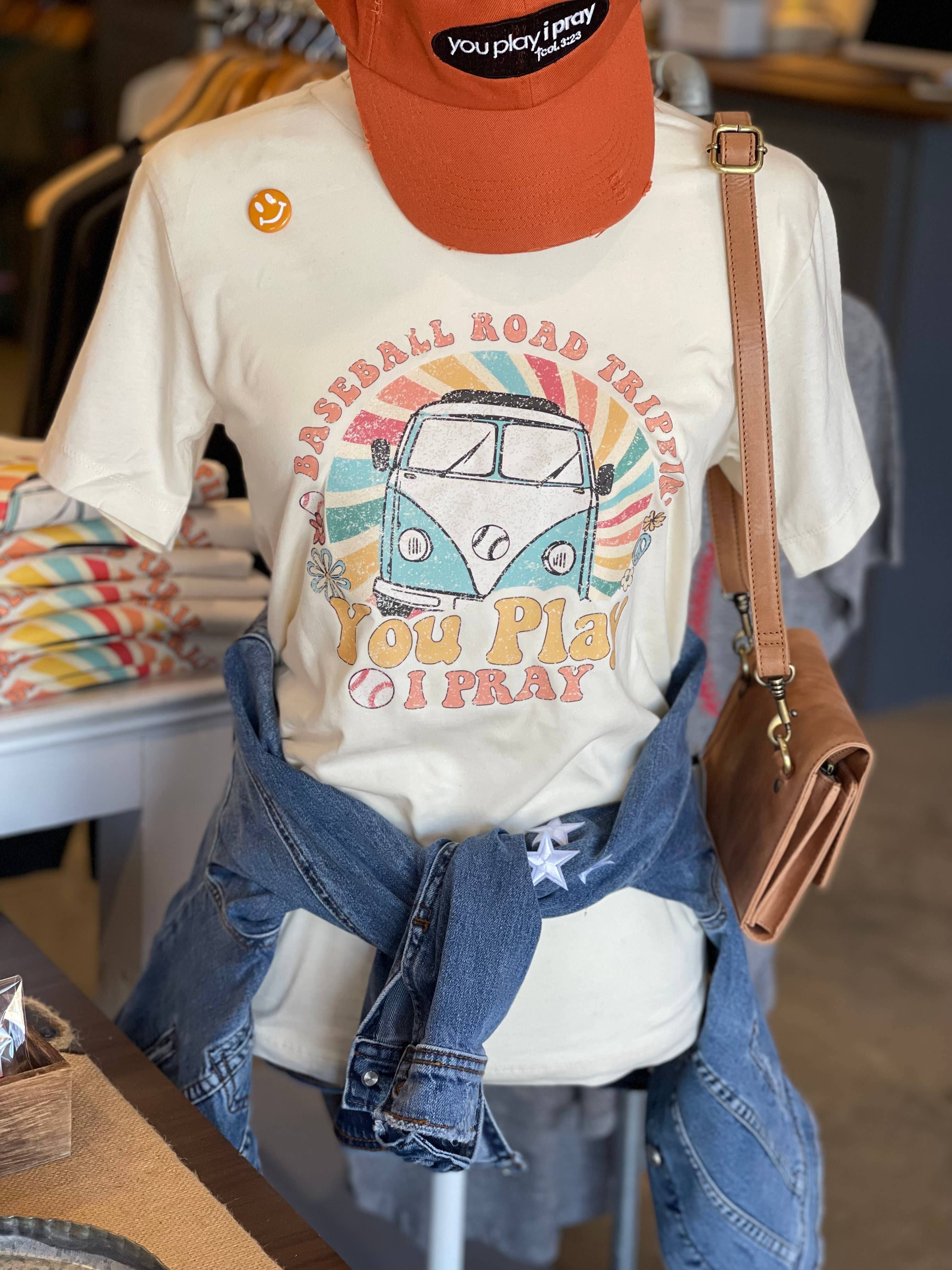 Baseball Road Trippin' Tee | Christian Sports Mom | Game Day Hoodie, Sweatshirt | PodTeesHub.com