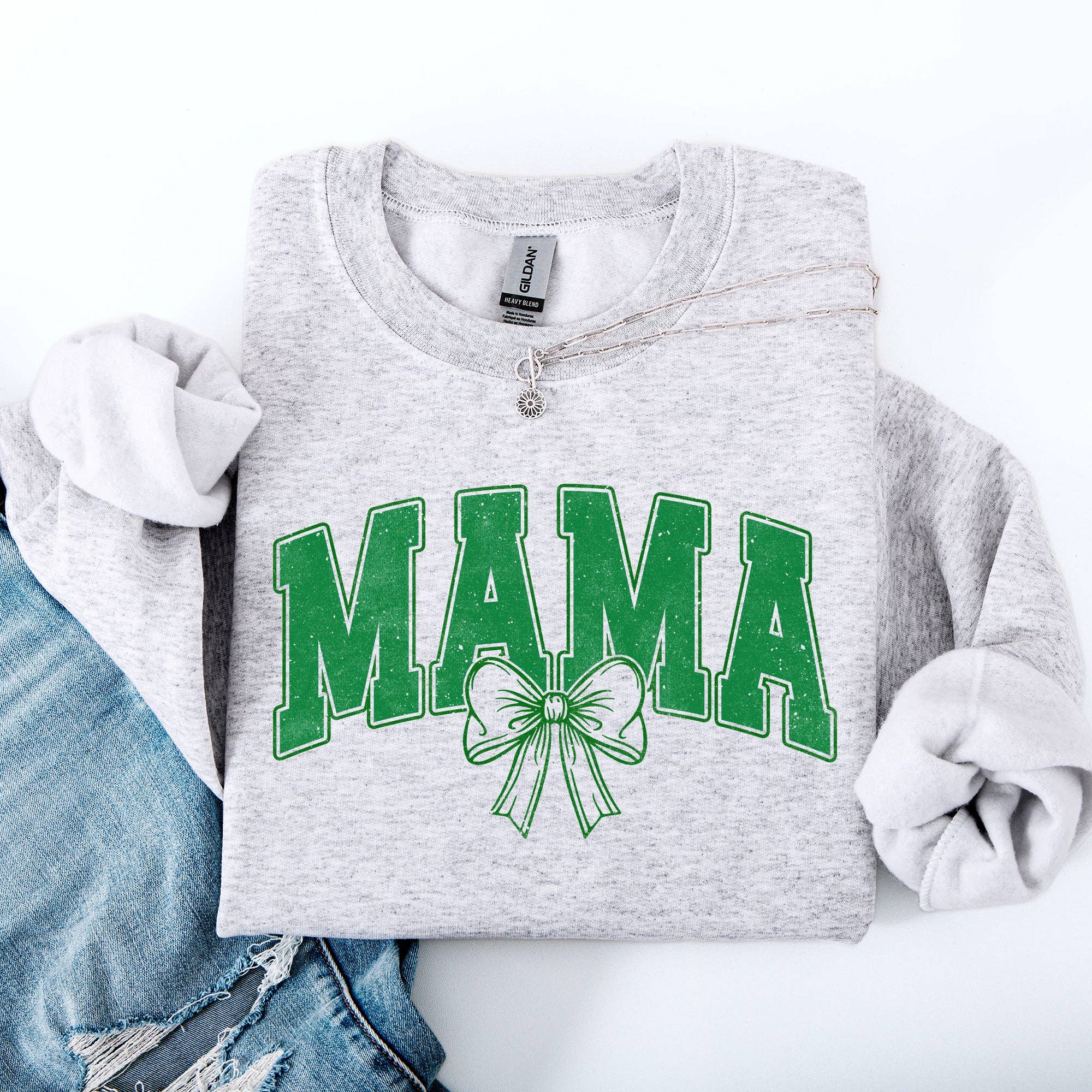 Mama, Green Bow, St Patrick's Day, Shamrock Sweatshirt T-Shirts, Hoodie | PodTeesHub.com