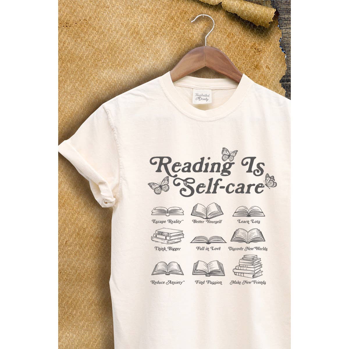 Reading Is Self Care  Vintage  Graphic Tee Hoodie, Sweatshirt | PodTeesHub.com