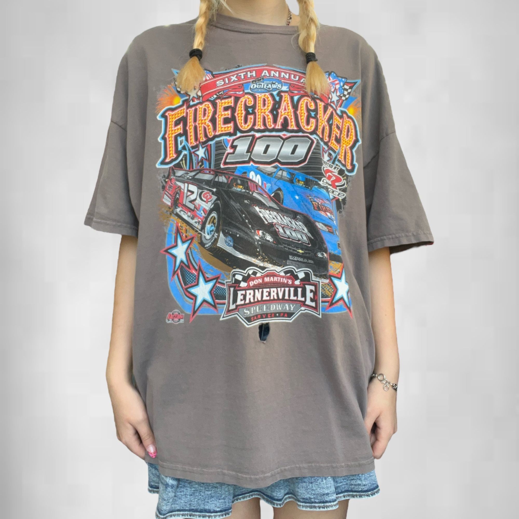 Vintage Y2k Nascar World Of Outlaws Firecracker Tee Hoodie, Sweatshirt | PodTeesHub.com