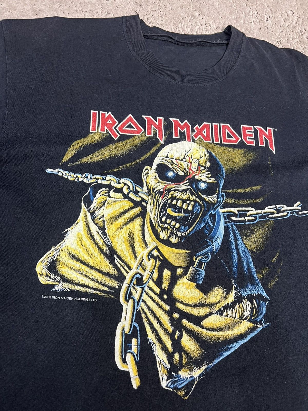 Iron Maiden X Vintage 00s Iron Maiden Tour 2003 T Shirt Faded Boxy Hoodie, Sweatshirt | PodTeesHub.com