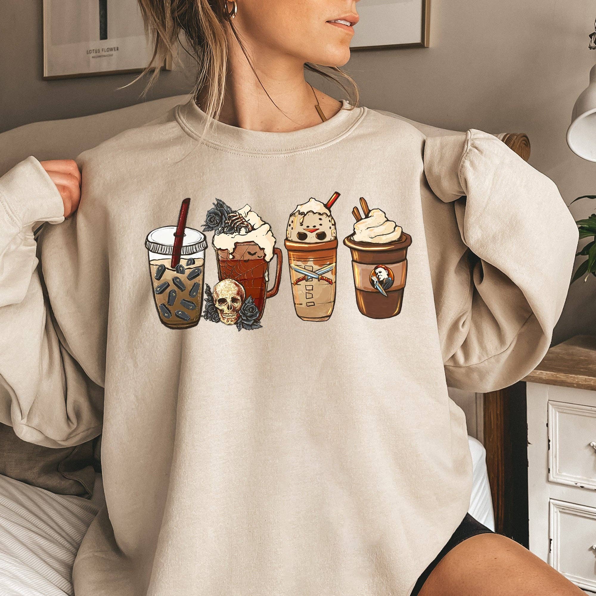 Black Rose Coffee Halloween Sweatshirt T-Shirts, Hoodie | PodTeesHub.com
