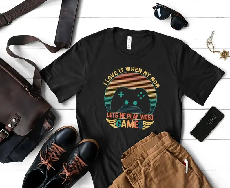 I Love It When My Mom Lets Me Play T-Shirt, Gamer Shirt Hoodie, Sweatshirt | PodTeesHub.com
