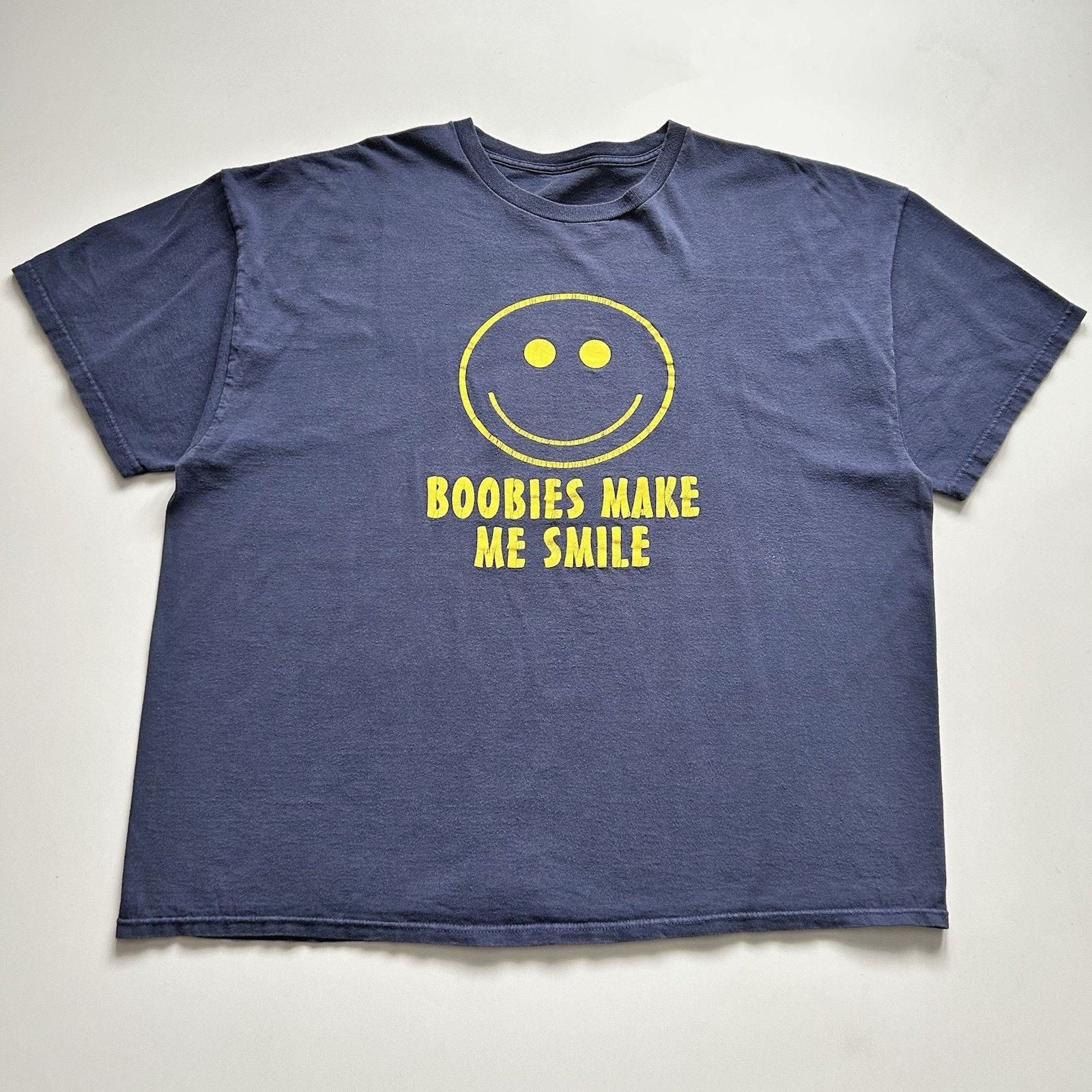 Vintage Funny T Shirt 3xl Y2k Boobies Make Me Smile Faded Hoodie, Sweatshirt | PodTeesHub.com