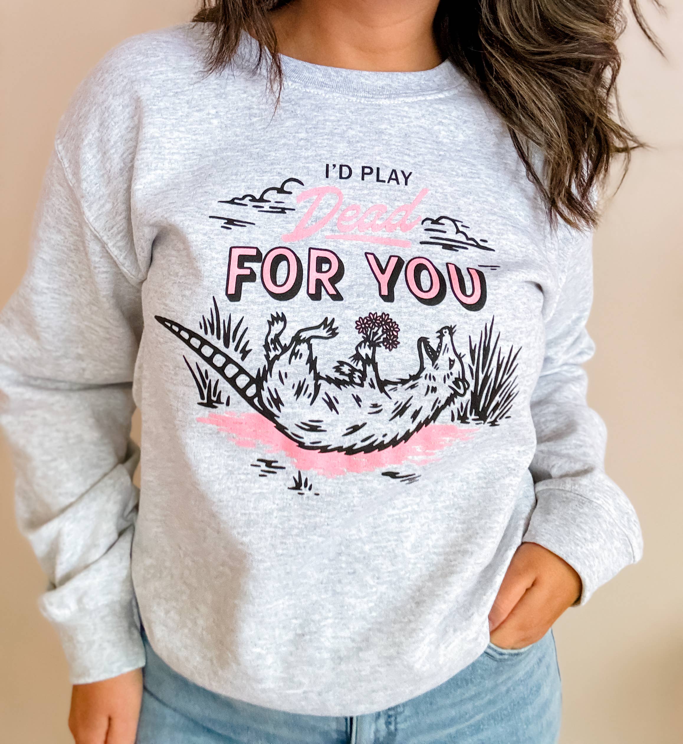 Play Dead For You Crewneck Sweatshirt, Valentine's Day Shirt Hoodie | PodTeesHub.com