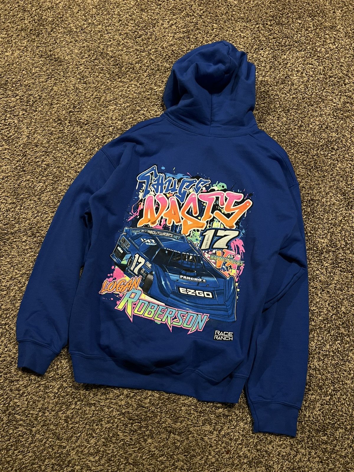 Y2k Nascar Drag Race Graphic Hoodie Size L T-Shirts, Sweatshirt | PodTeesHub.com