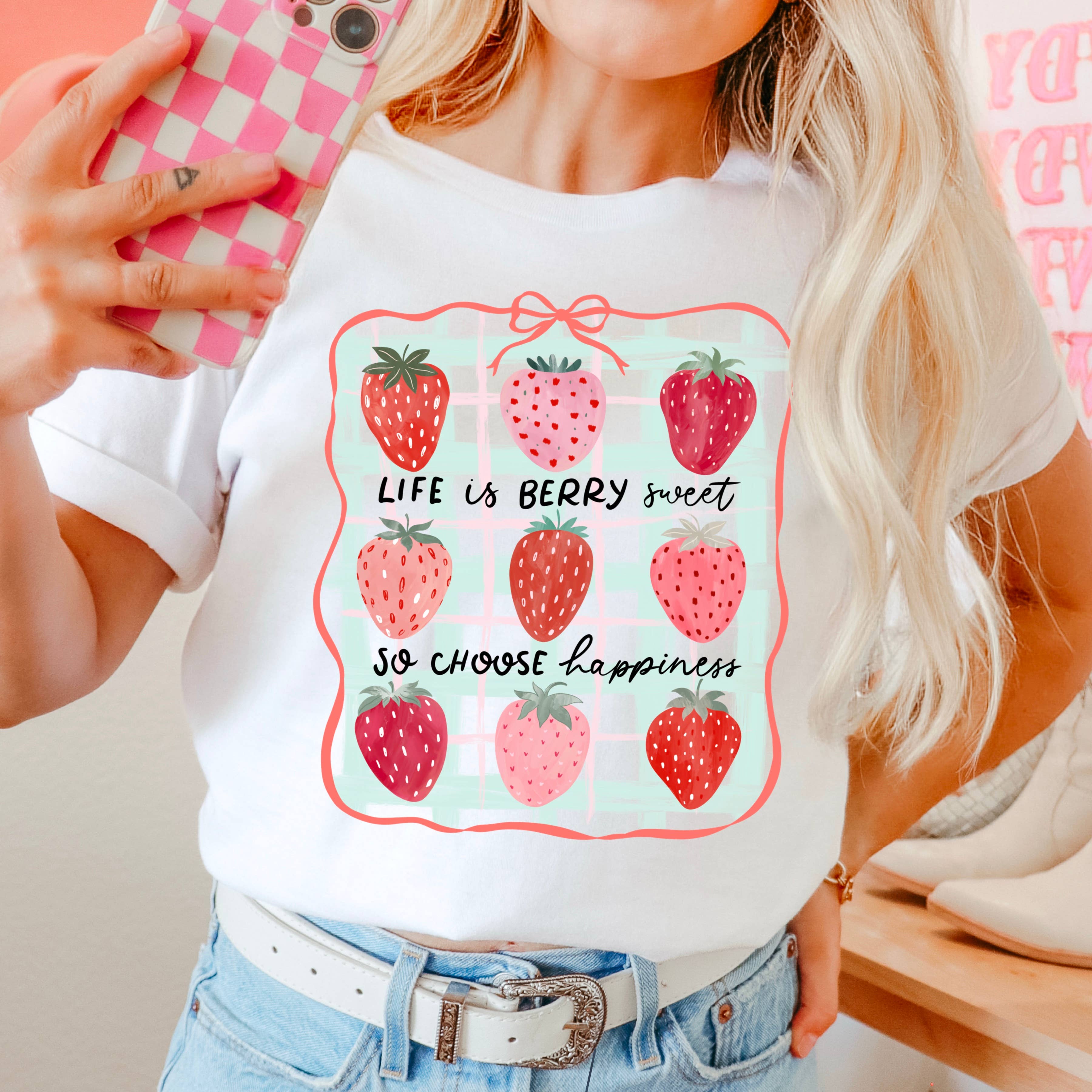 Life Is Berry Sweet Women’S  Graphic Shirt | Comfort Colors Hoodie, Sweatshirt | PodTeesHub.com