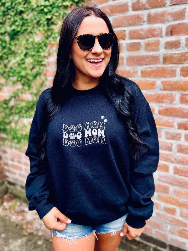 Dog Mom Wave Embroidered Sweatshirt T-Shirts, Hoodie | PodTeesHub.com