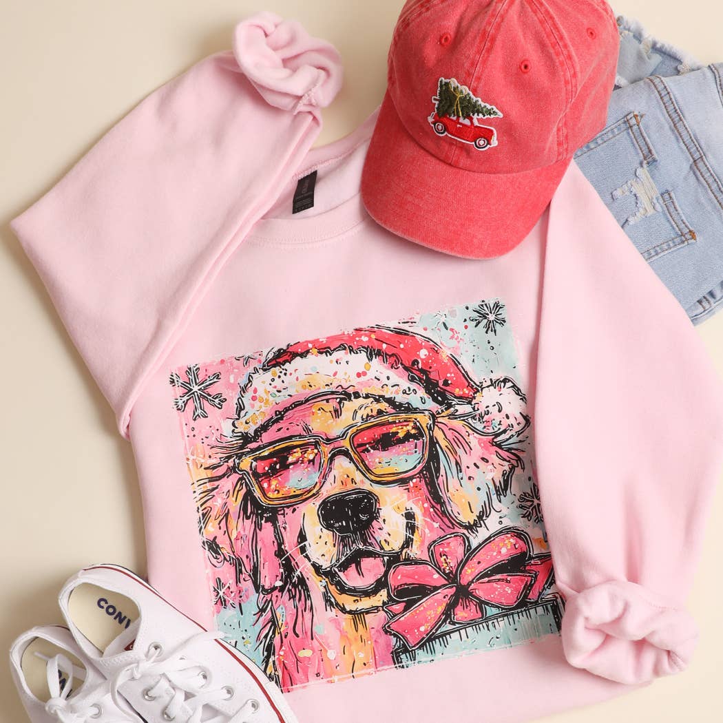 Cute Christmas Dog Heavyweight Fleece Sweatshirt T-Shirts, Hoodie | PodTeesHub.com