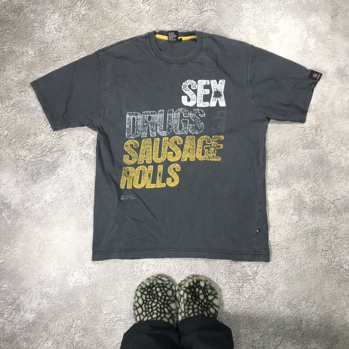 Vintage Y2k Sex Drugs Sausage Rolls Funny Tee Hoodie, Sweatshirt | PodTeesHub.com