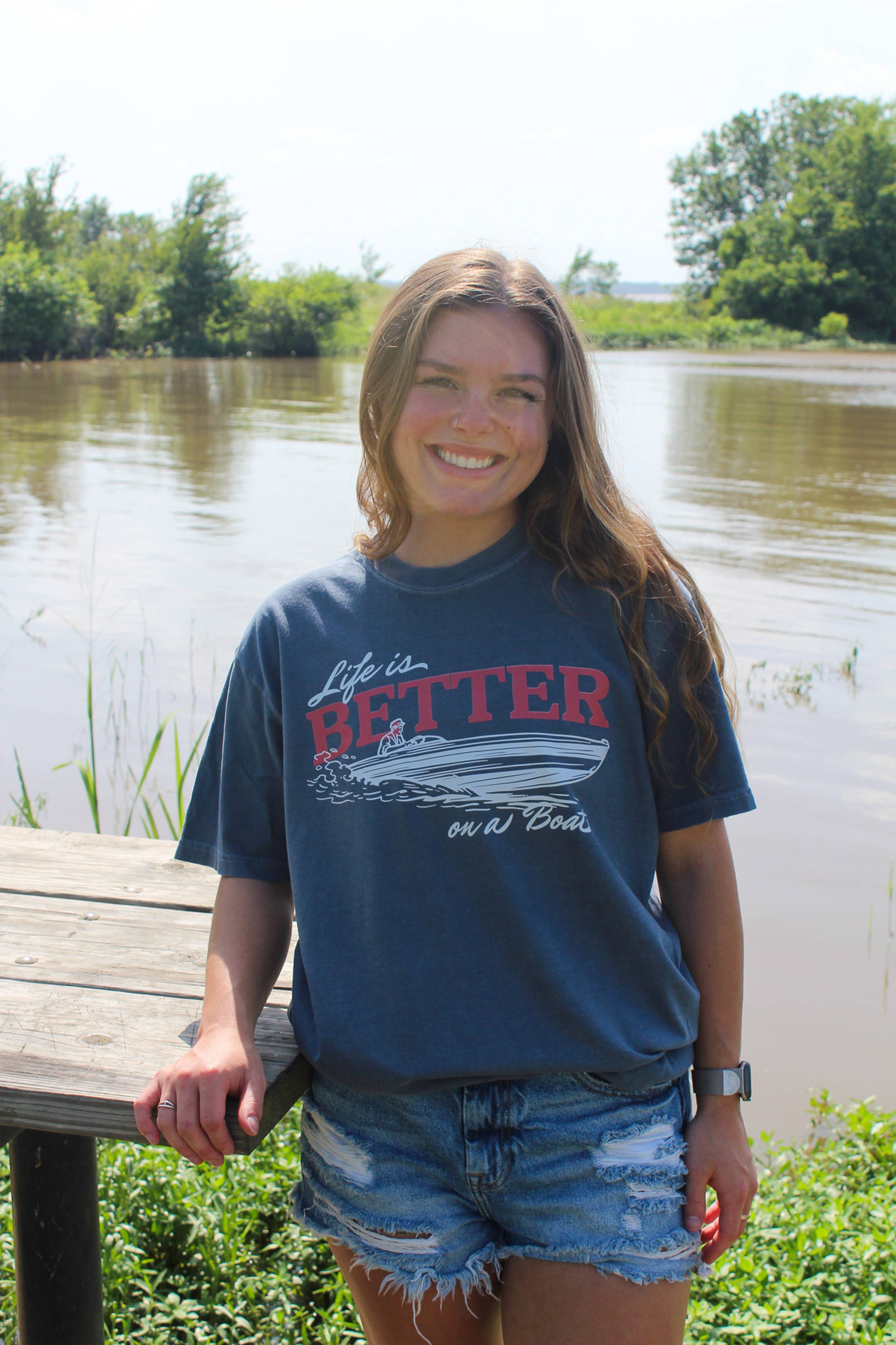 Life Is Better On A Boat Graphic Tee Hoodie, Sweatshirt | PodTeesHub.com