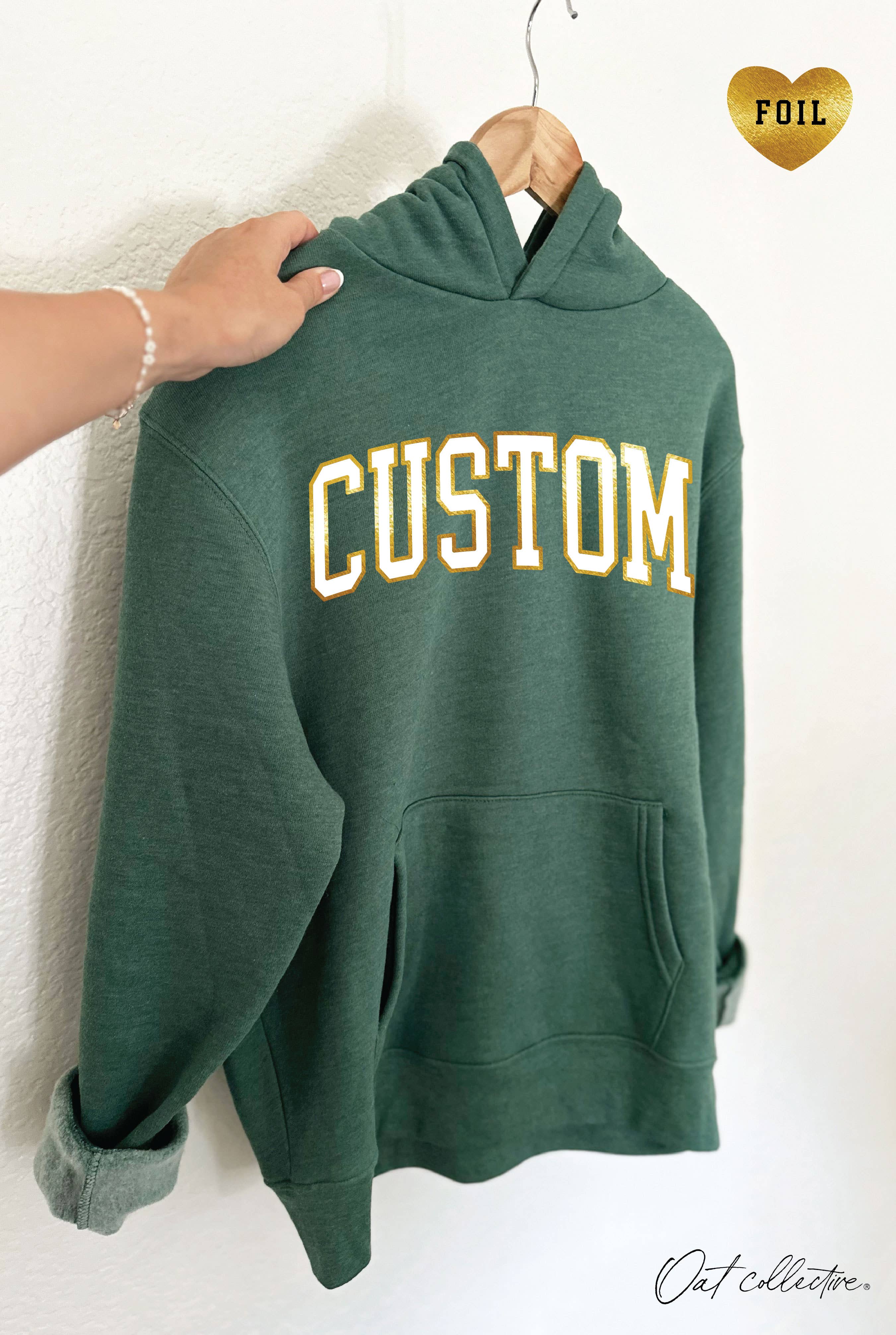 Custom Foil Ink Hoodie Pullover Sweatshirt T-Shirts | PodTeesHub.com