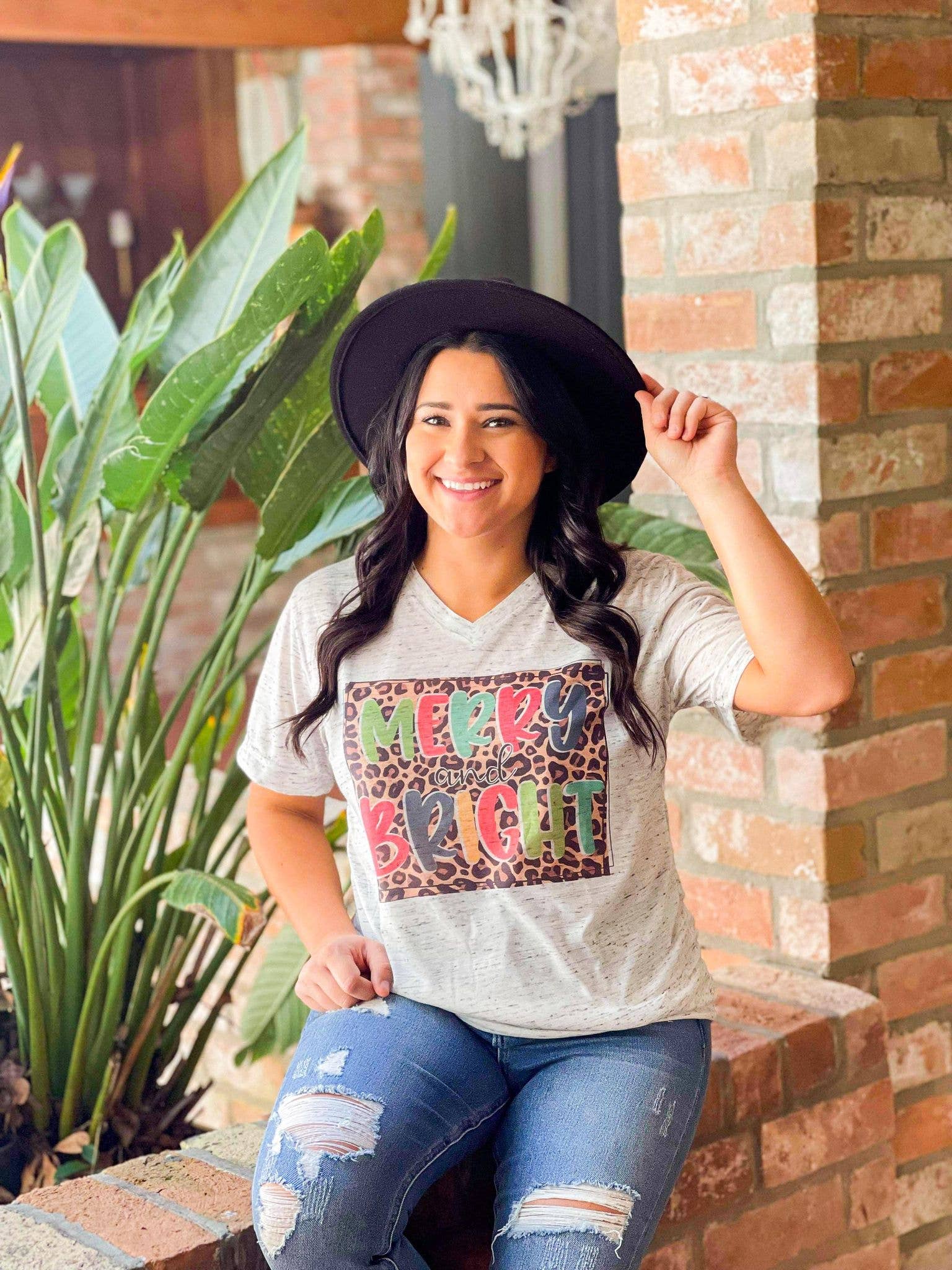 Merry and Bright Leopard Box Marble Tee Hoodie, Sweatshirt | PodTeesHub.com