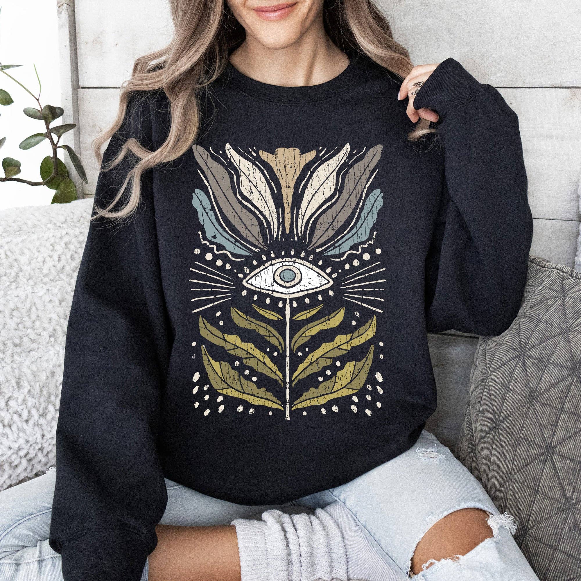 Mystical Floral Vintage Sweatshirt T-Shirts, Hoodie | PodTeesHub.com